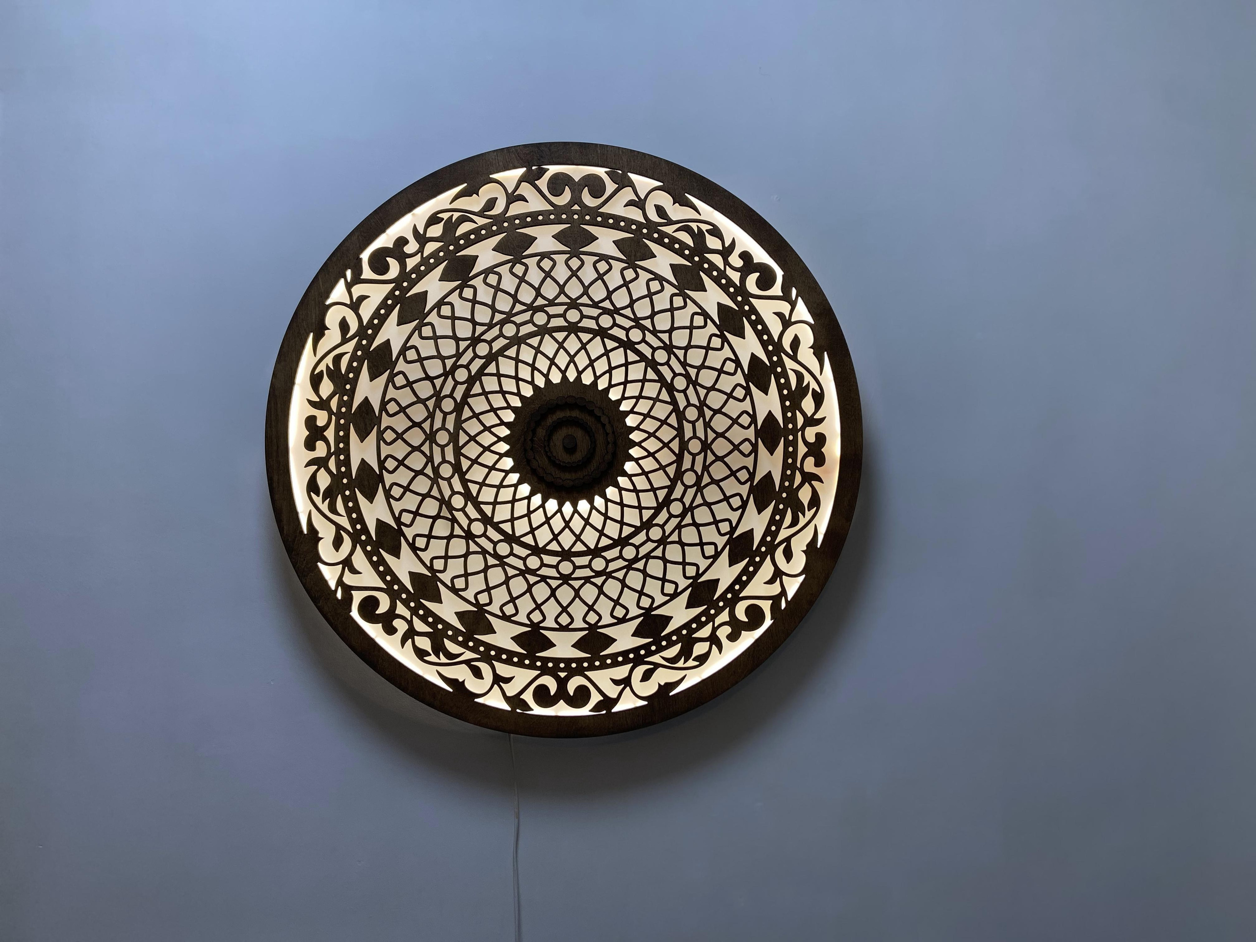 Настенный светильник мандала. Арт-объекты для стен. Авторские картины, панно, часы и портреты по фото