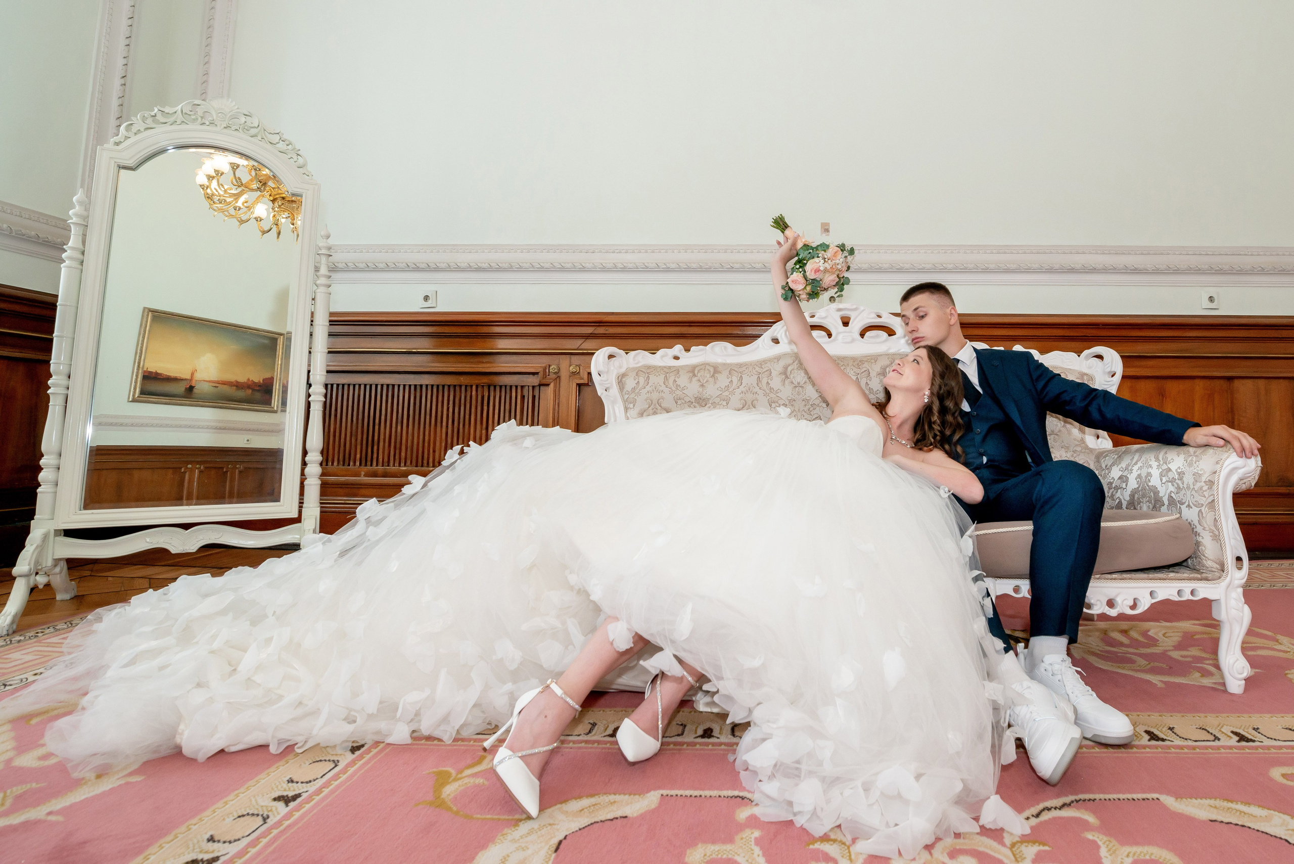 Зажигательная и динамичная свадебная фотосессия Анастасии и Максима. Портретный, семейный и свадебный фотограф в Санкт-Петербурге и в Пушкине Ширяев Денис