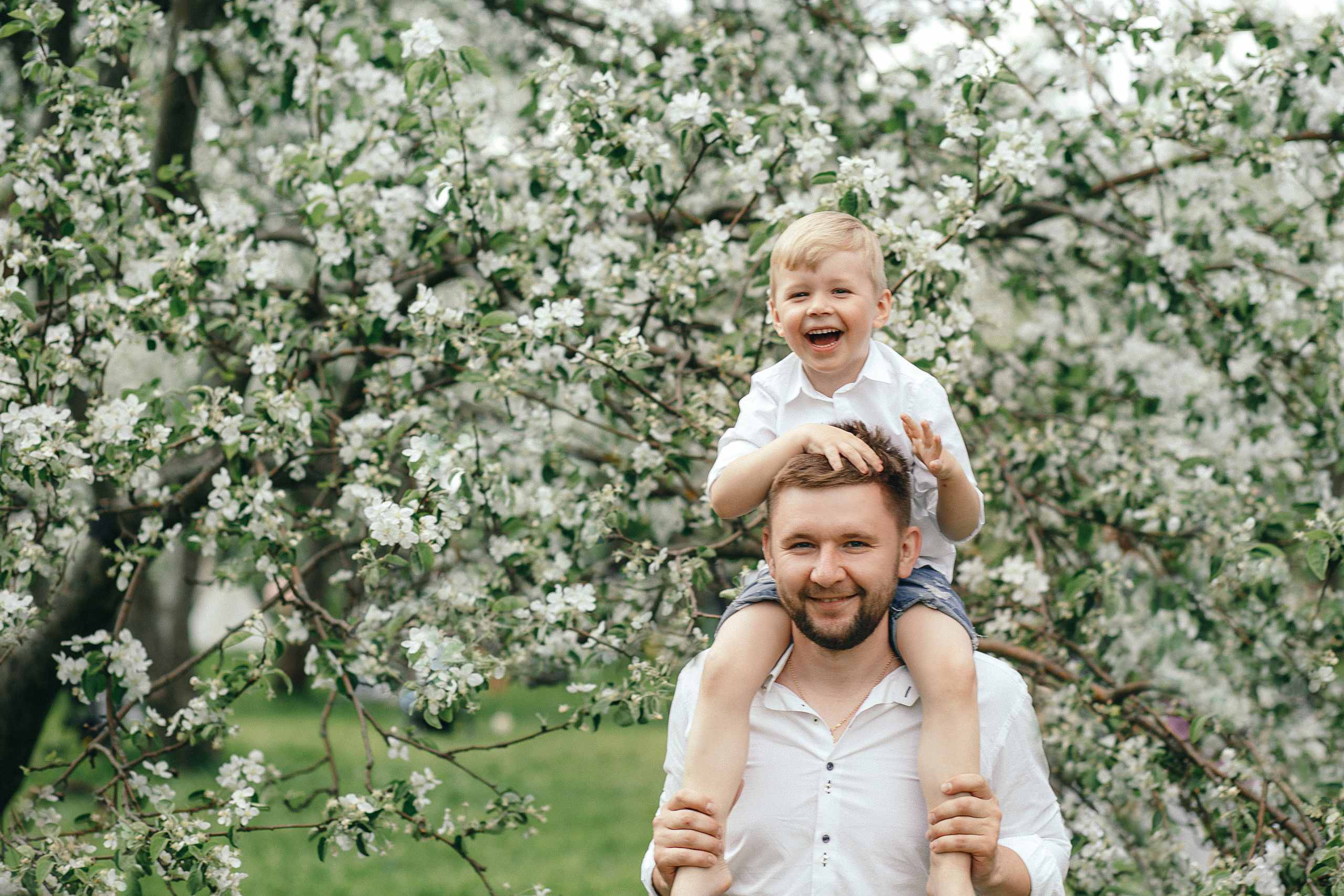 Семейная фотосессия в цветущих садах в Коломенском