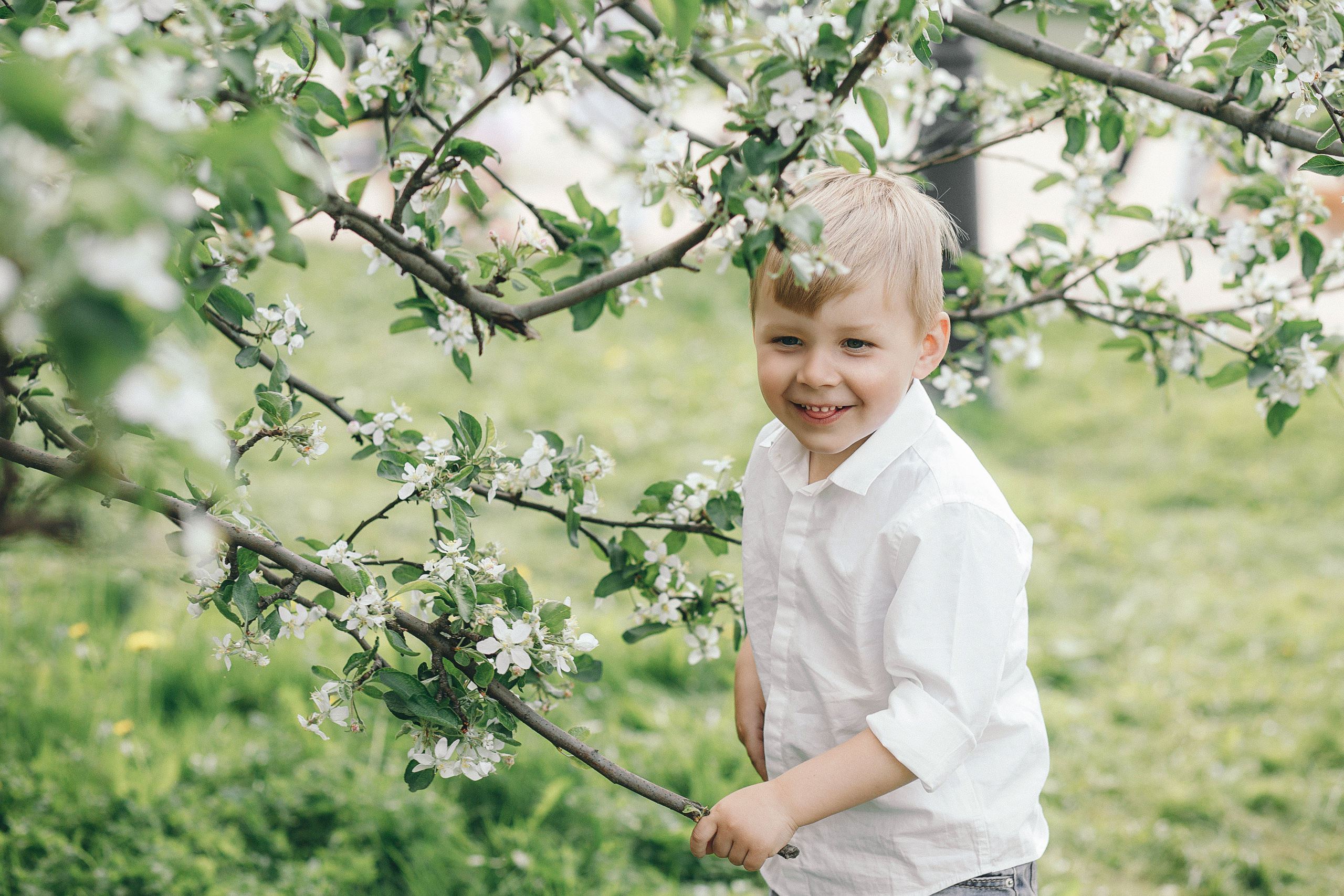 Семейная фотосессия в цветущих садах в Коломенском