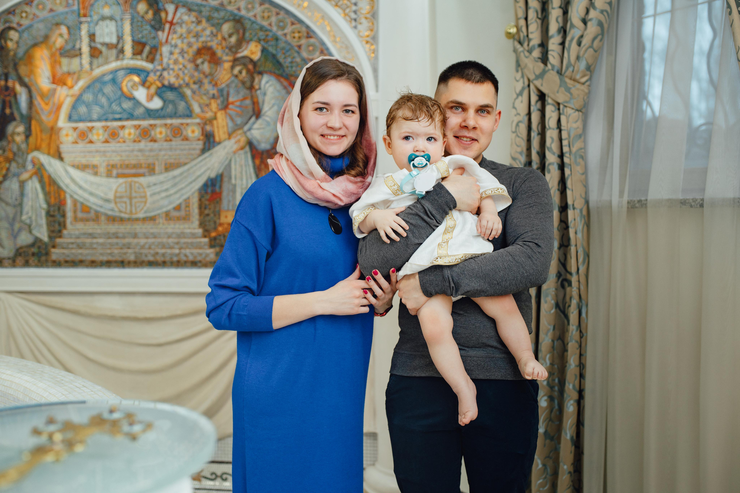 Таинство крещения Артемия, храм Святой Троиц, Минск