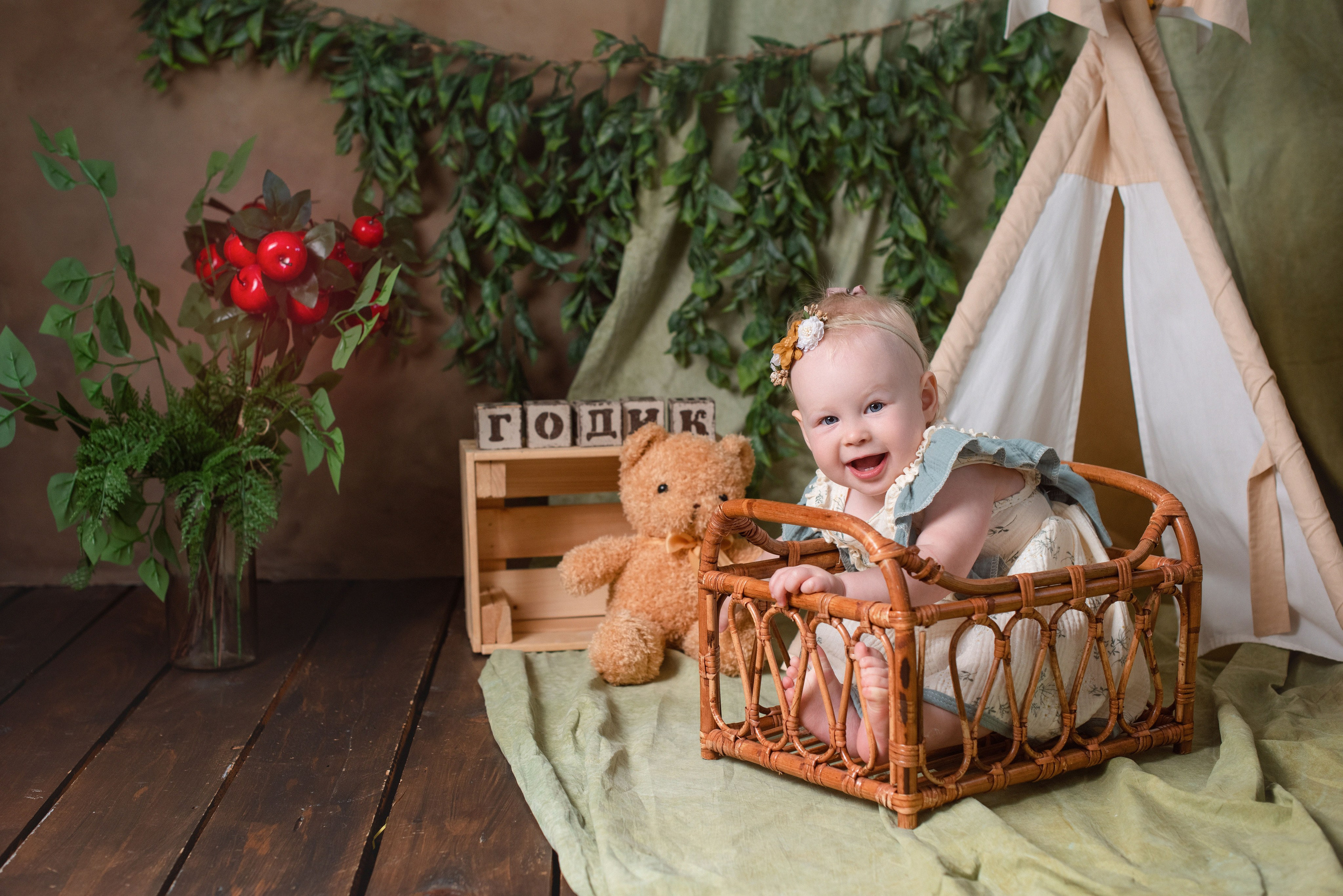 Фотозоны на Годик «Крафт». Фотограф Новорожденных во Владивостоке Ольга Галаницкая