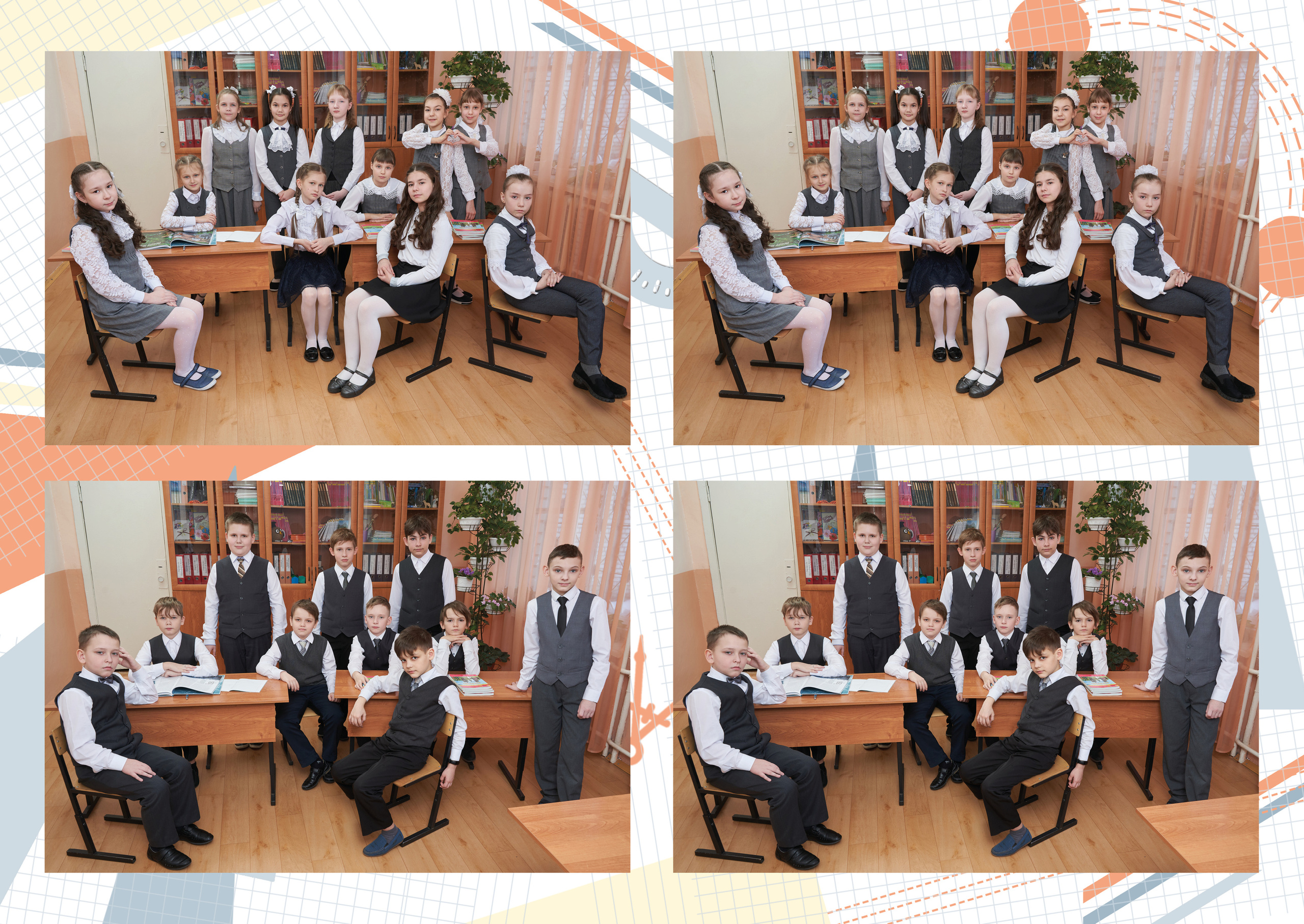 Выпускные альбомы 4 класс в Заволжье и Городце. Школьный фотограф. Фотограф в Заволжье Алексей Шабалин