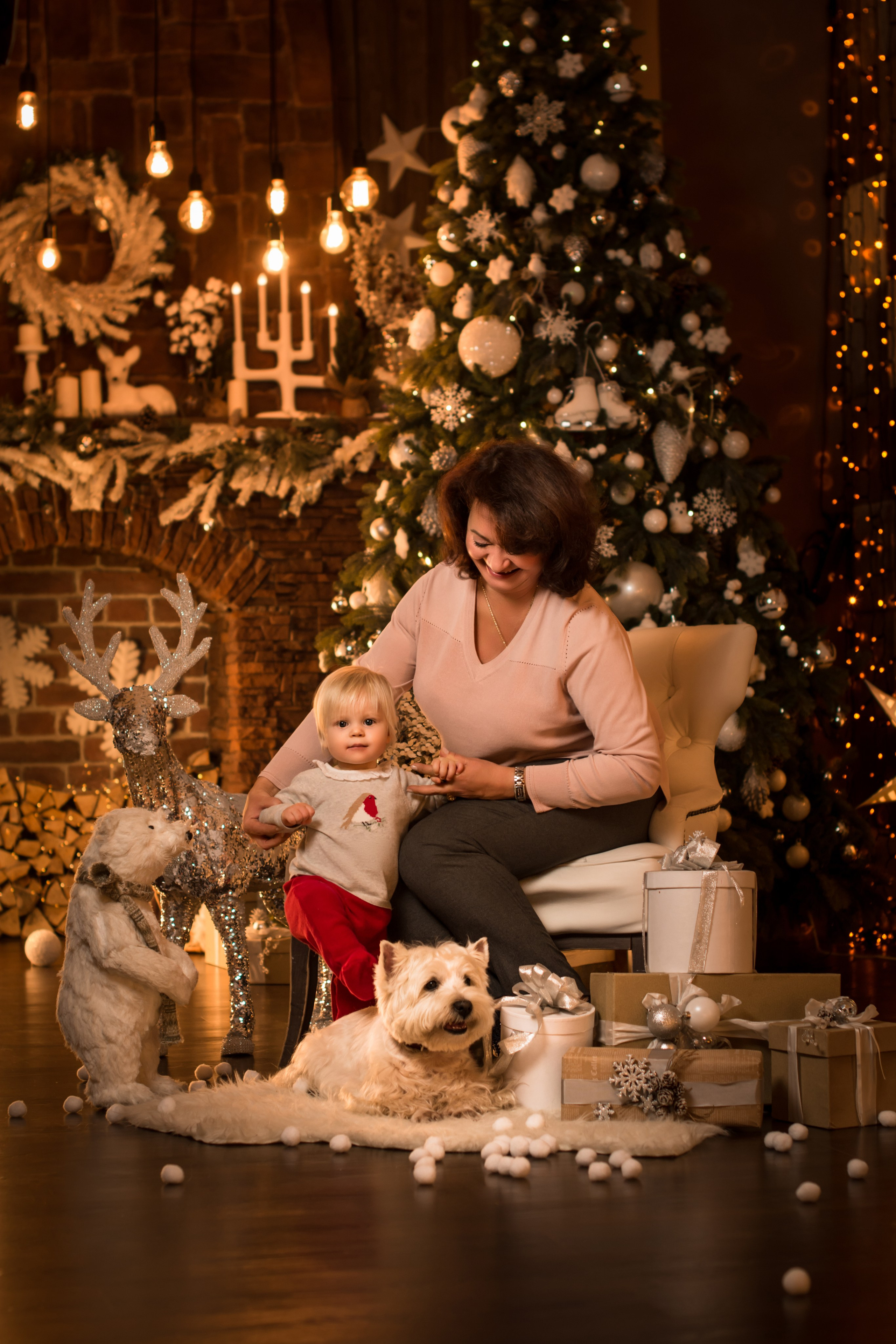 🎄 Новогодняя семейная фотосессия в студии. Фотосессия беременности — Крылова Натали — Москва