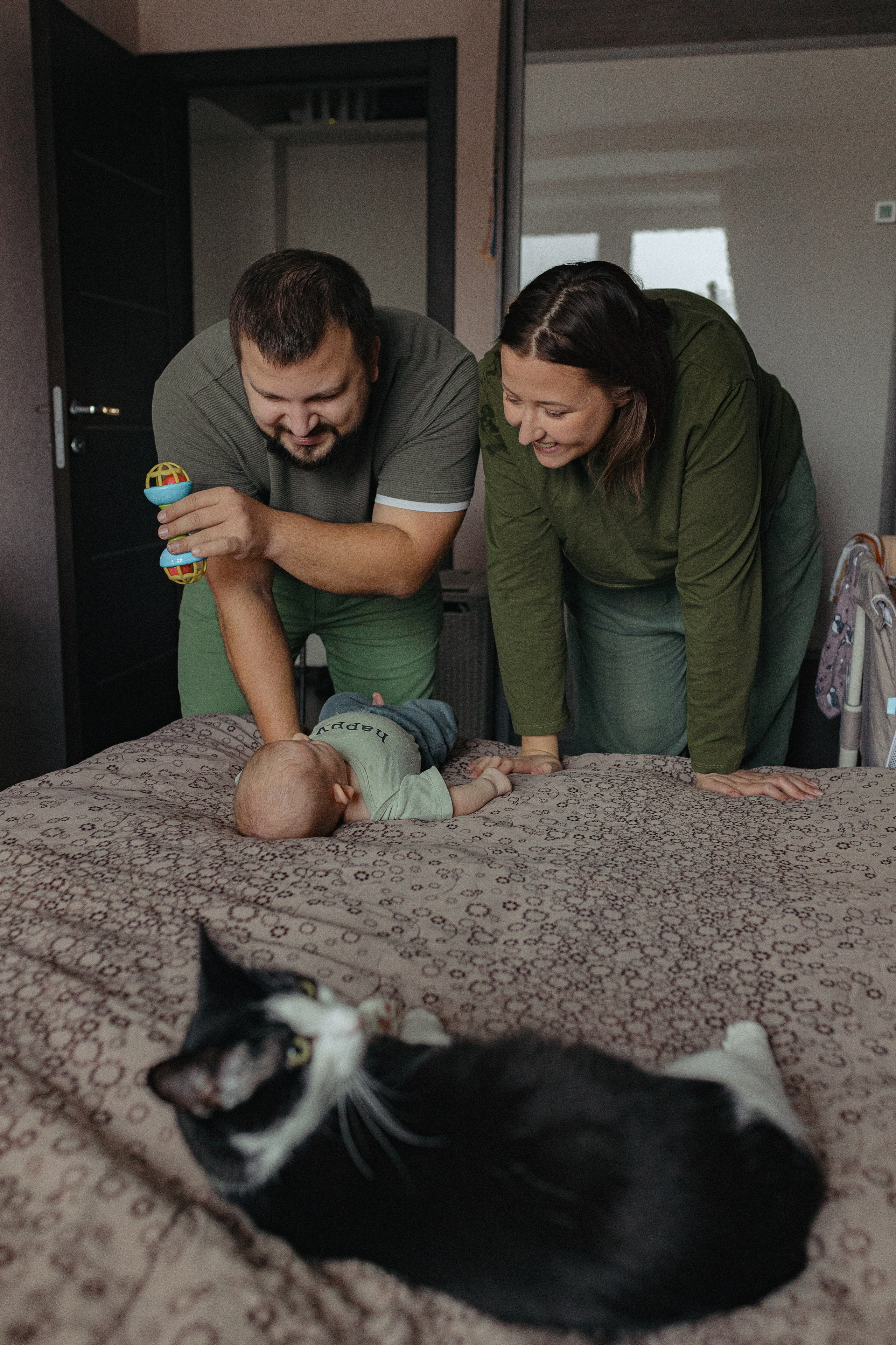 Домашняя семейная фотосессия с малышом. Портретный и семейный фотограф в Москве Мария Рослякова