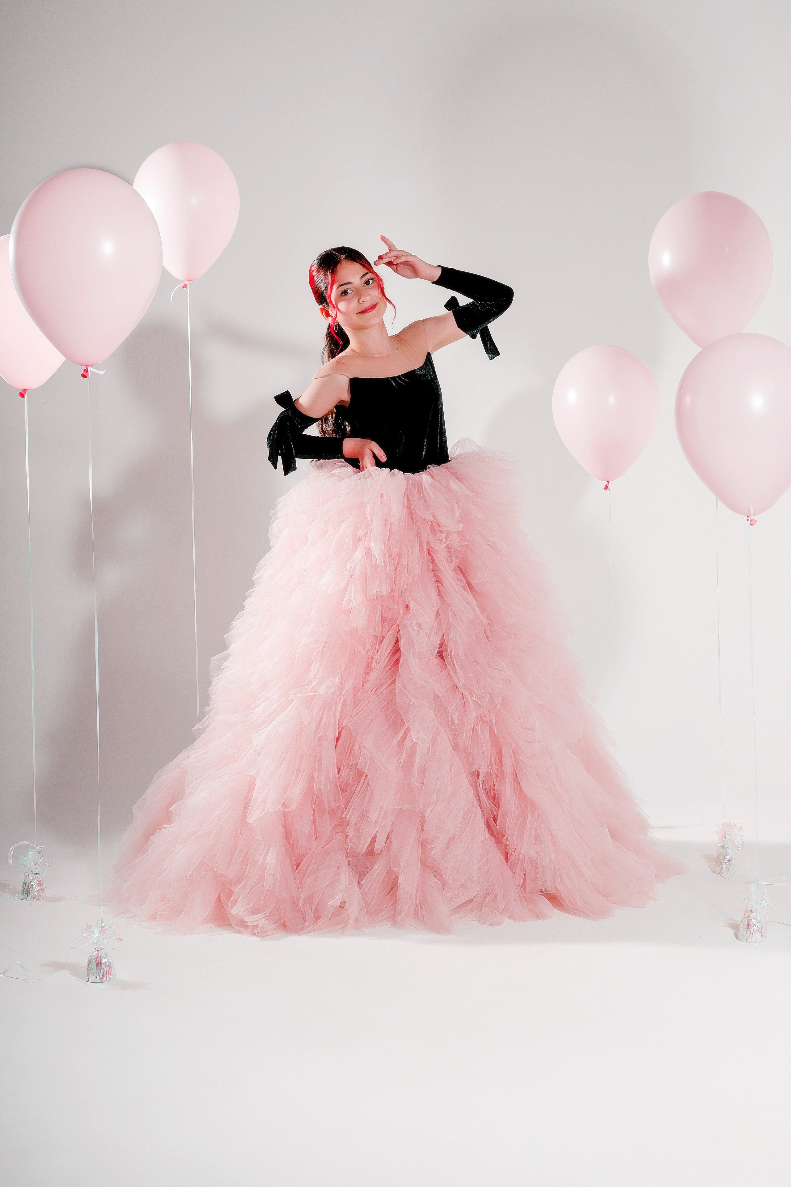 Пышная юбка и шары: детская съёмка Каролины ко дню рождения
