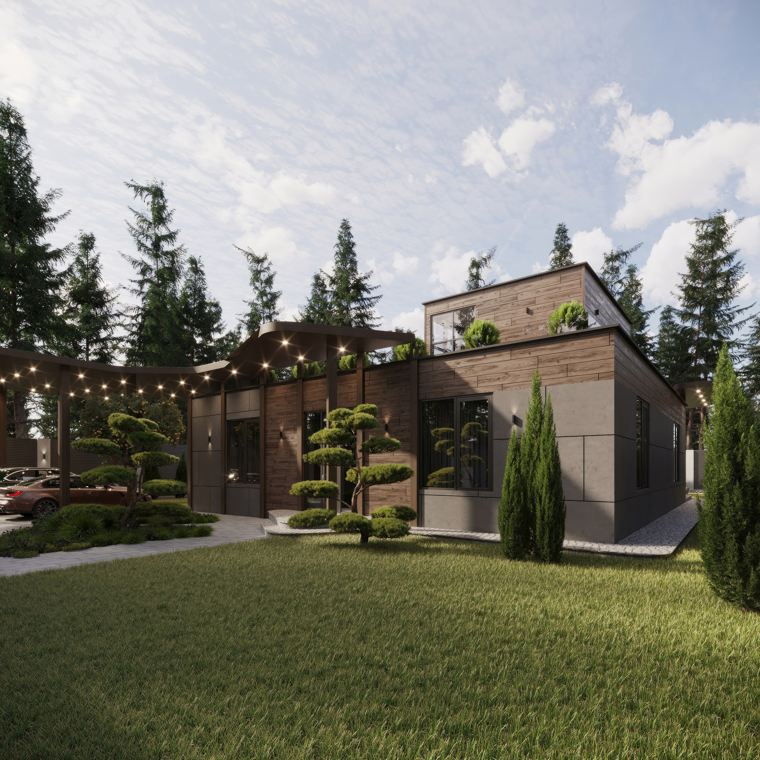 Private House Design and Landscaping — 3D Visualization Project. 3D INTERIOR AND ARCHITECTURE VISUALIZATION