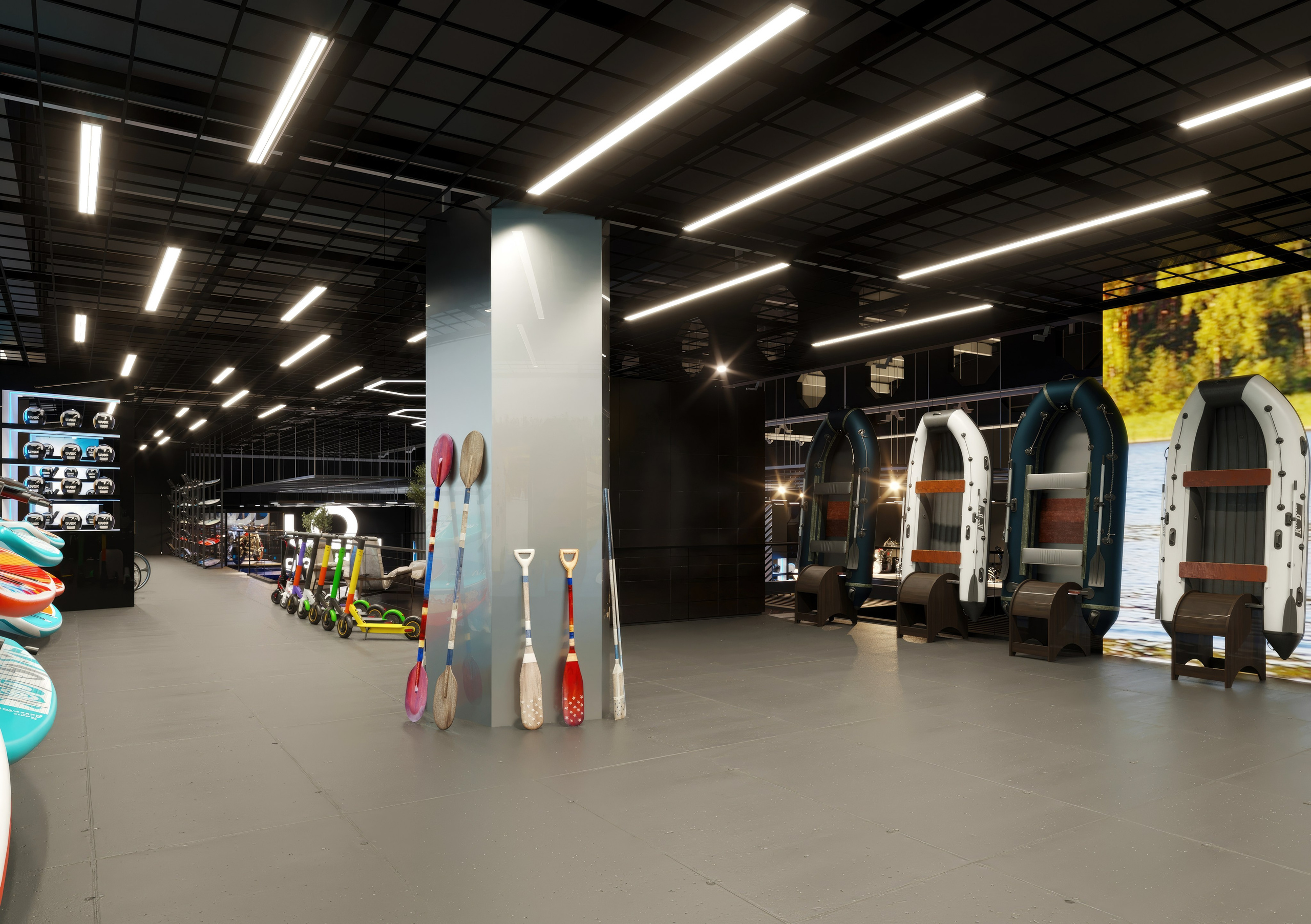 Motorbike Showroom Design Project — Bold and Modern Retail Space. 3D INTERIOR AND ARCHITECTURE VISUALIZATION