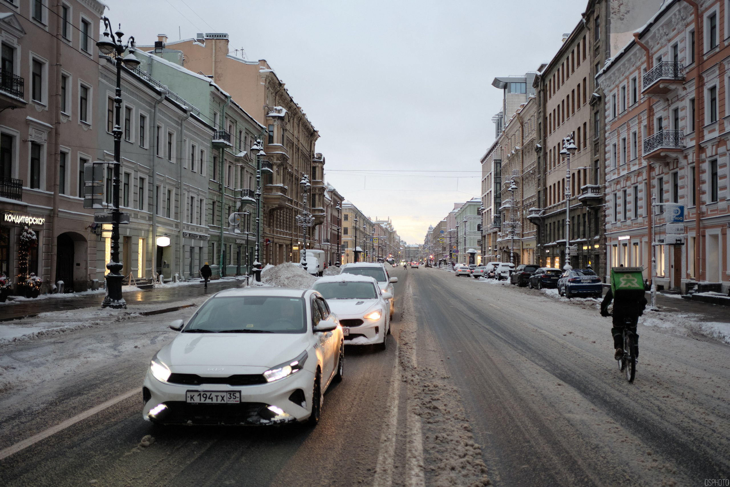 Снег и туман в Санкт-Петербурге. Фотографъ Сергѣевъ. Поймать мгновеніе
