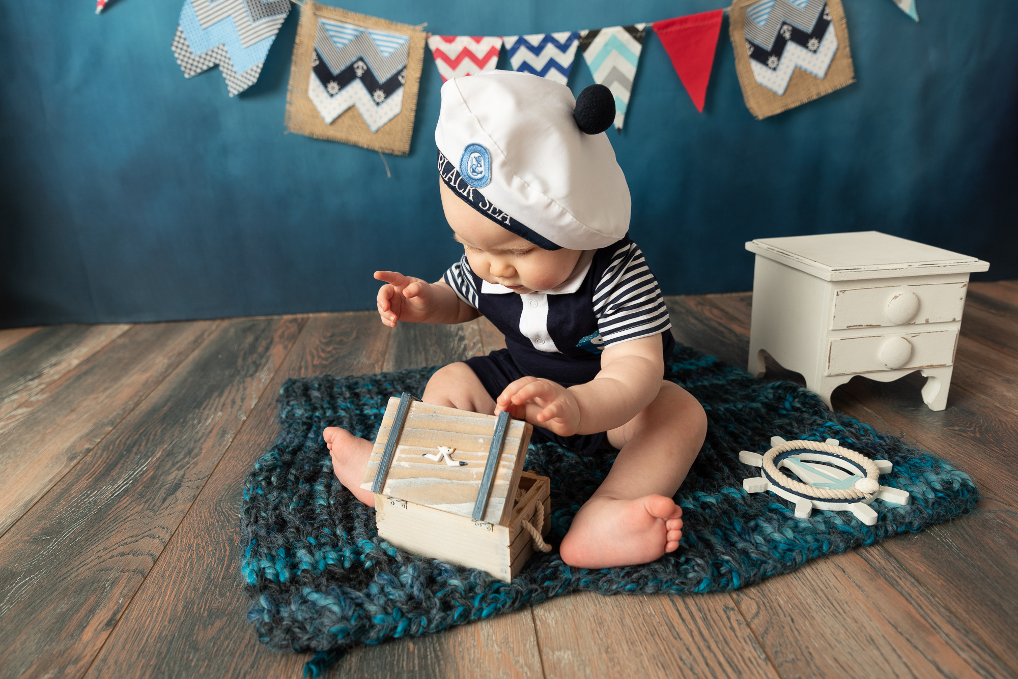 Юный морячек Бо. Фотограф новорожденных в Нижневартовске Лара Курдюкова