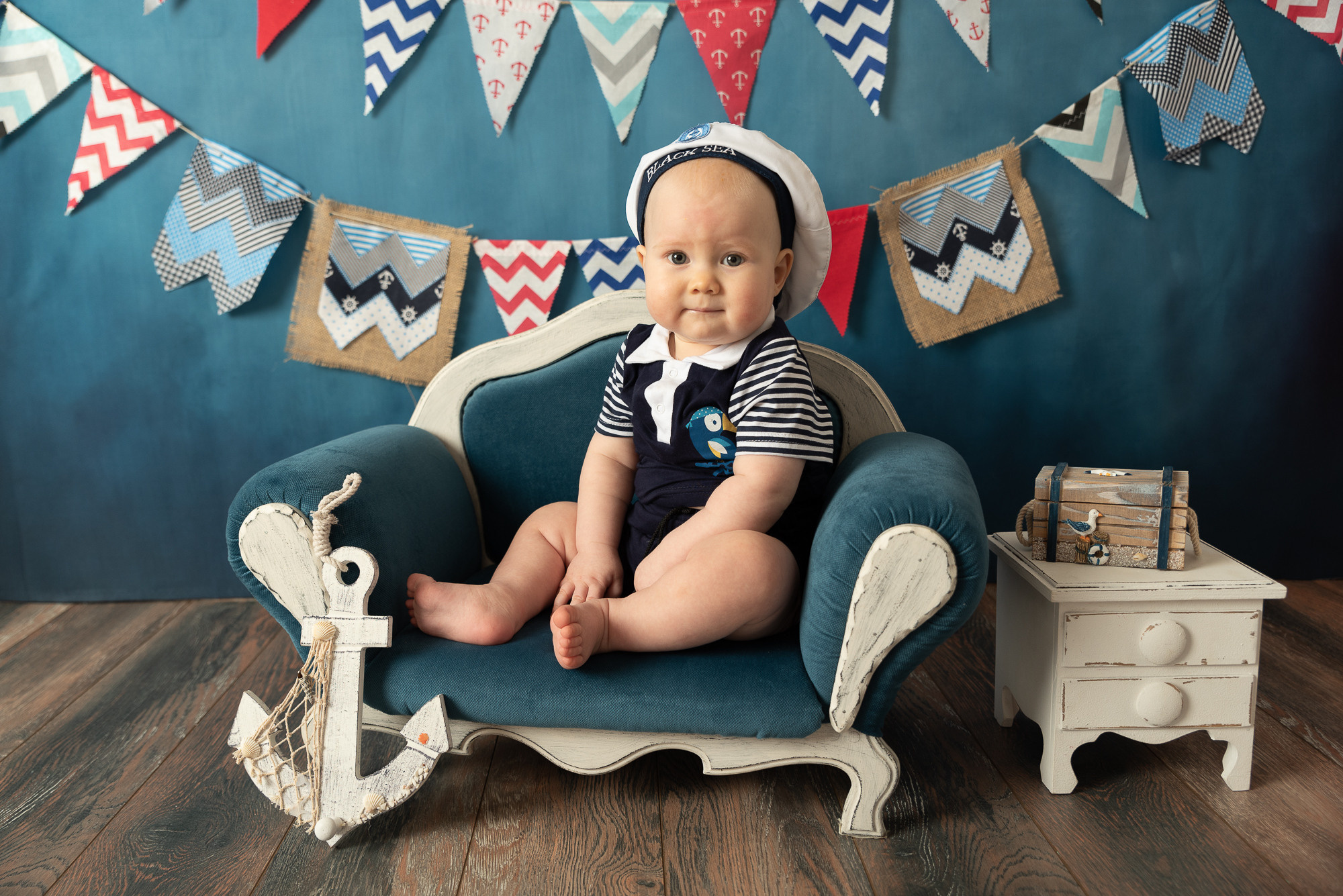 Юный морячек Бо. Фотограф новорожденных в Нижневартовске Лара Курдюкова