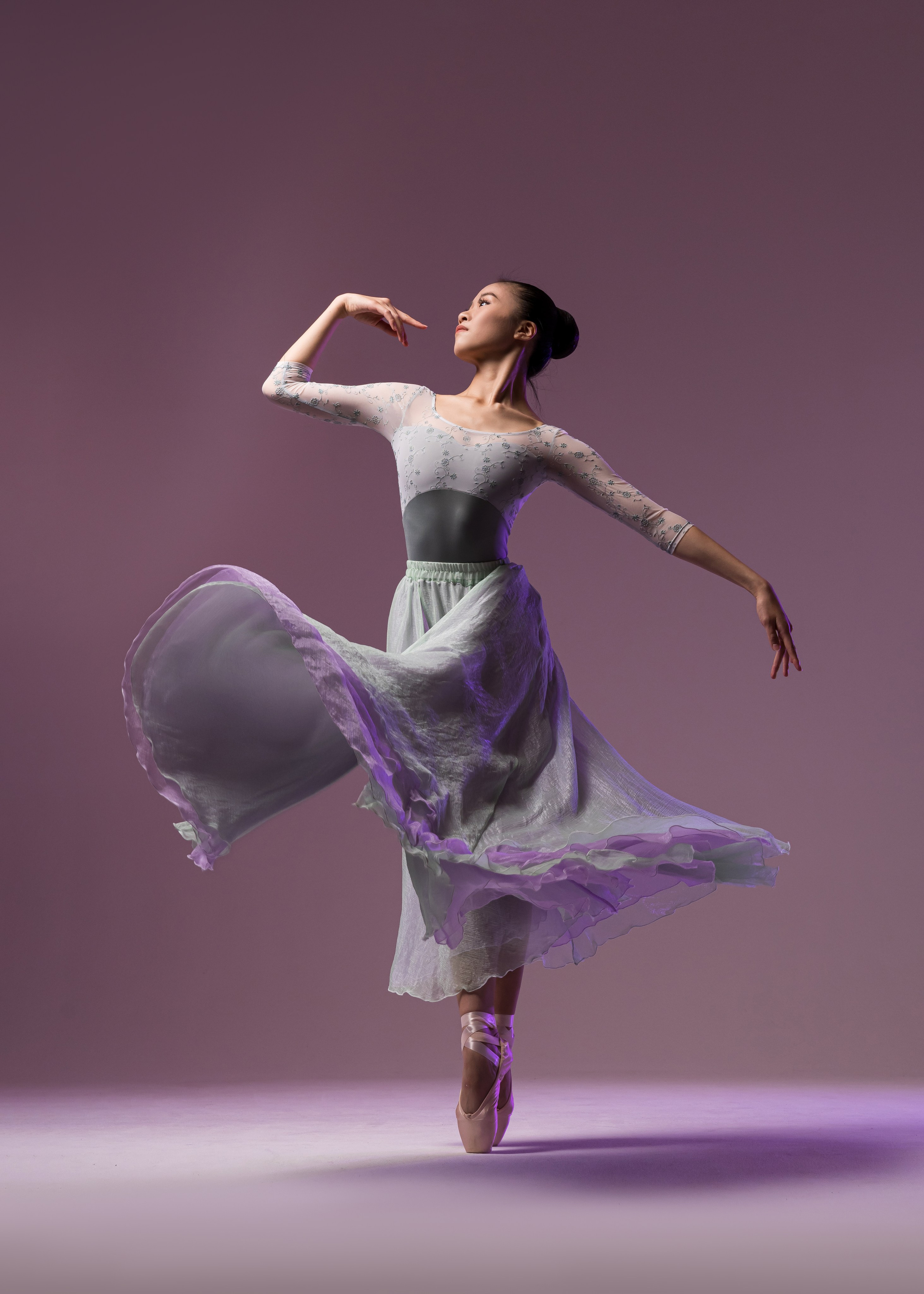 Изумрудно-сиреневая воздушная юбка напрокат для фотосессии. Балетный фотограф Алина Ханько — Душа Балета
