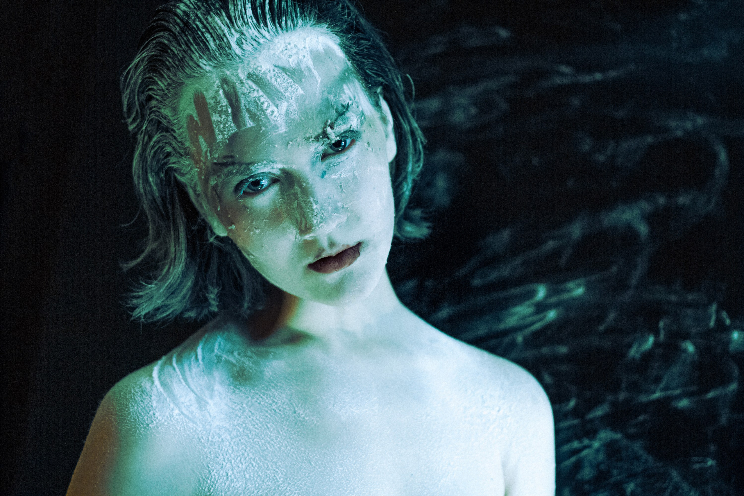 театральная съёмка, грим на лице, съёмка с гримом