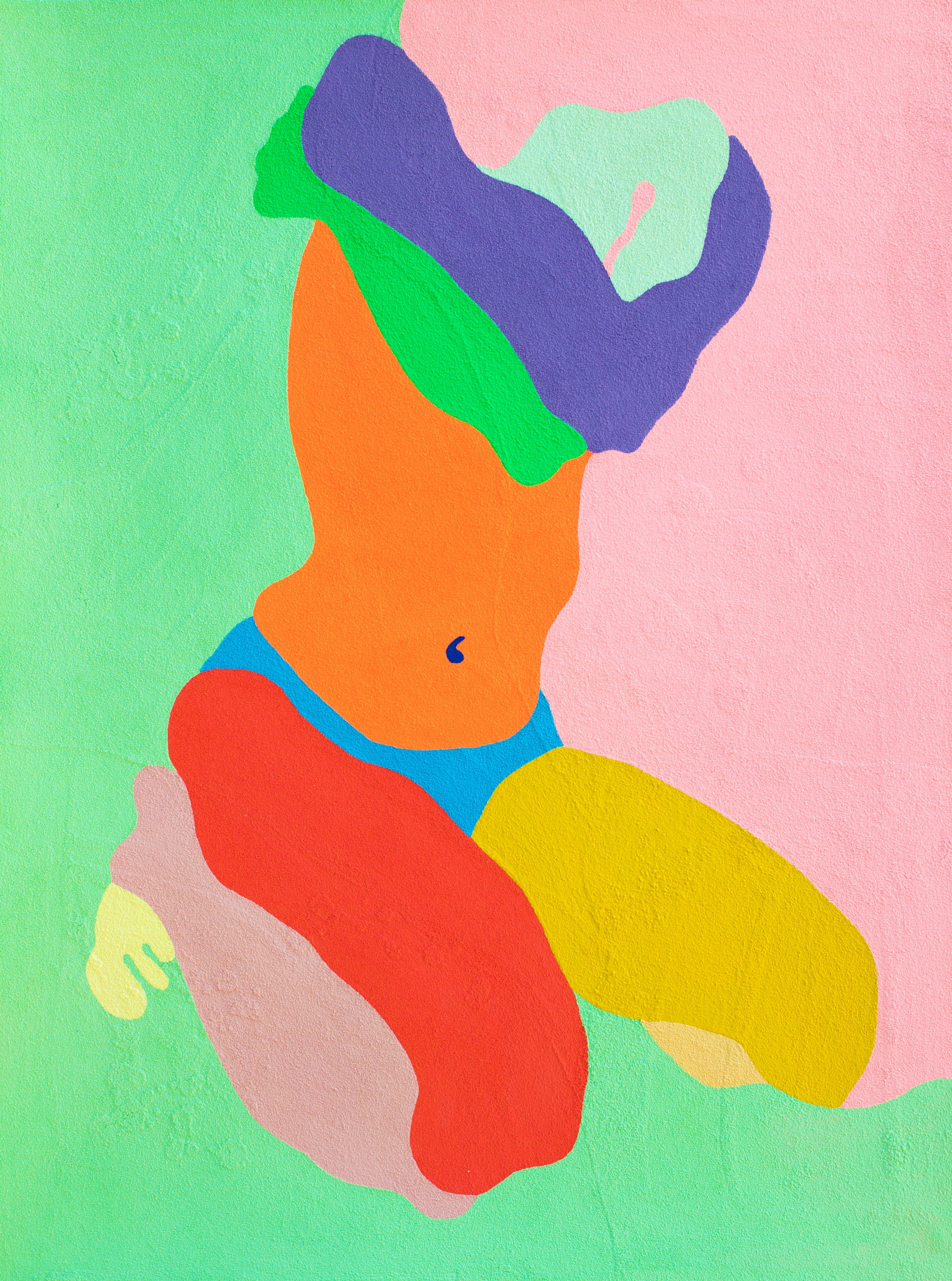 ТРИНАДЦАТАЯ бумага, манка, гуашь, колеровочная паста 60х80 см 2020 г 25.000 р