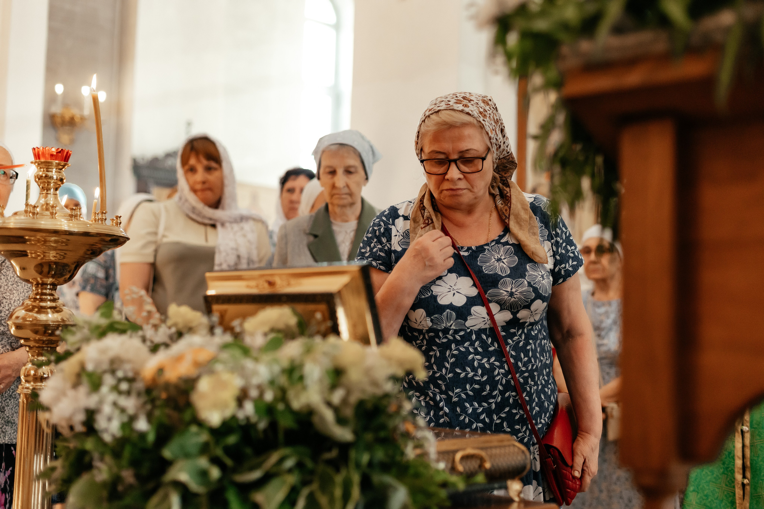 В Спасский храм принесен ковчег с мощами блгвв. кн. Петра и Февронии. Саратовское Северо-Западное благочиние