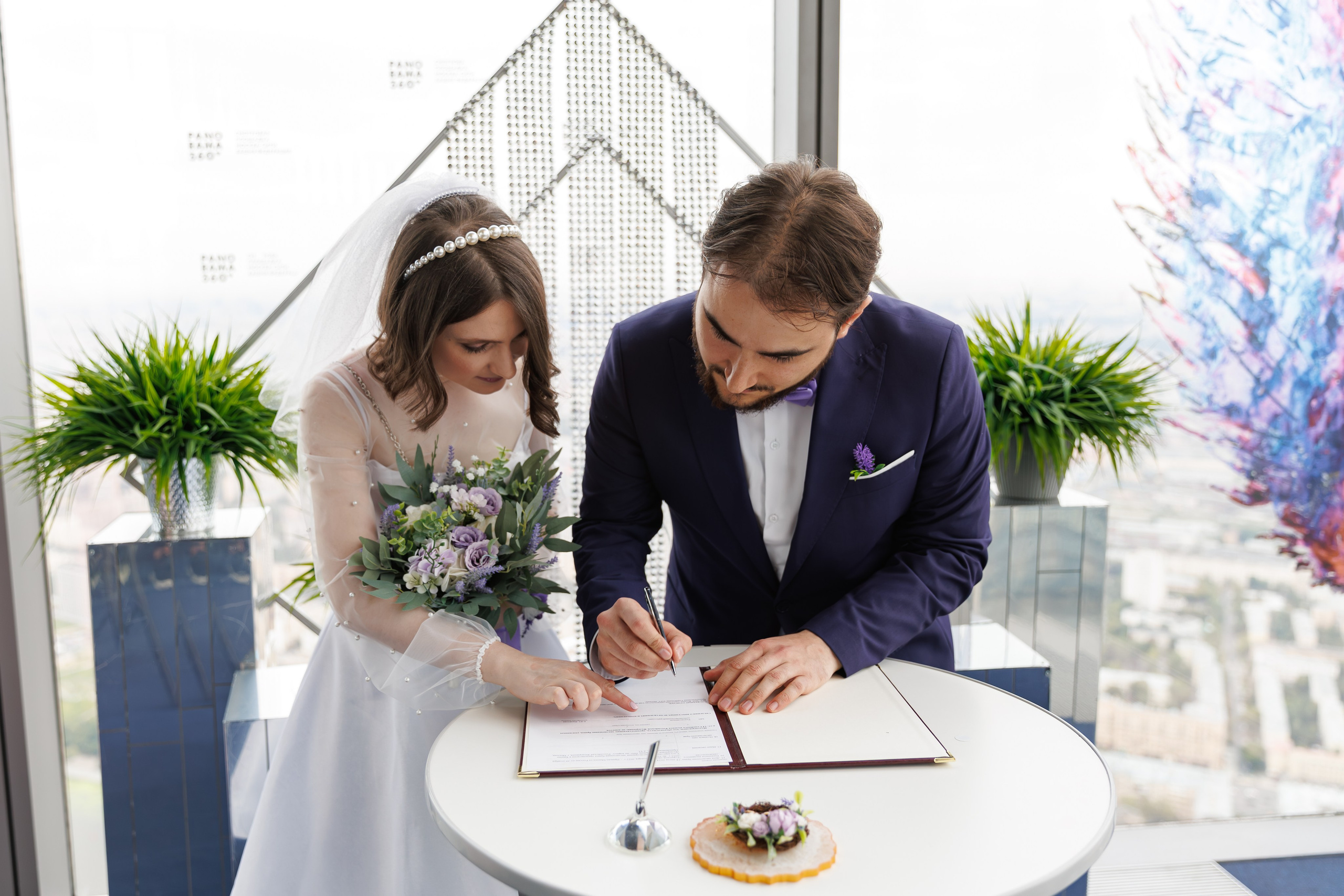 Регистрация брака в Панорама 360 Москва-сити башня Федерация. Свадебный фотограф Москва и МО Сергей Киржаев