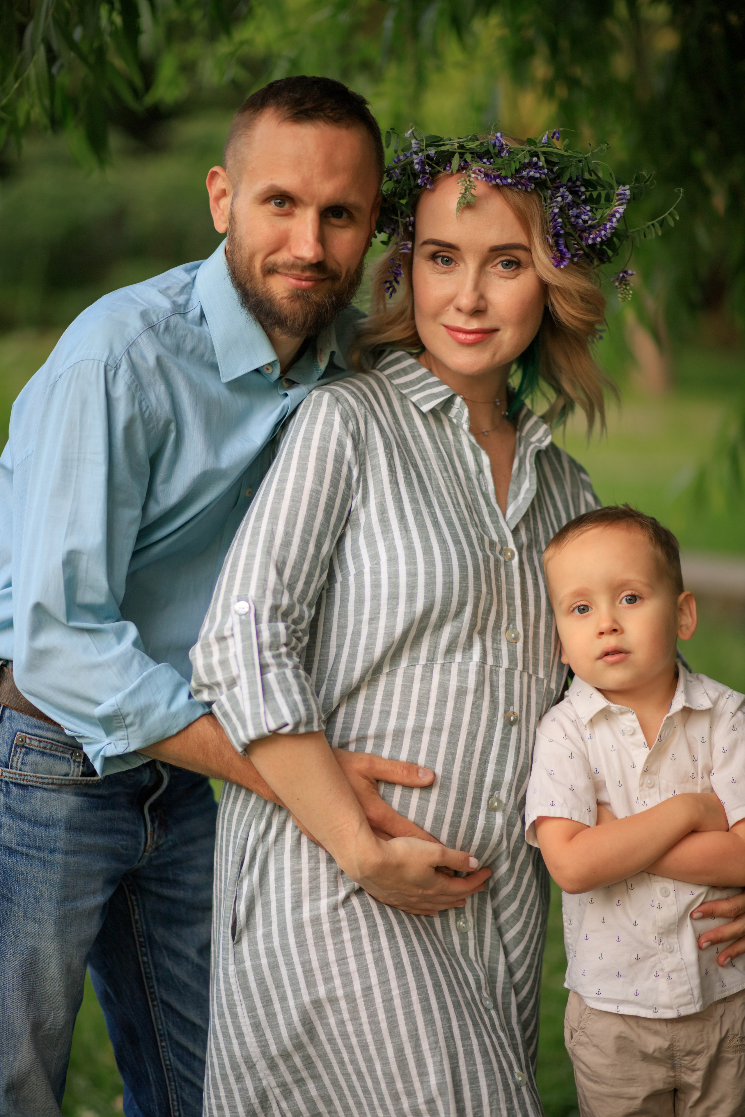 Фотосессия Германа, Елены и Арсения в Чистяковской Роще. Семейный и детский фотограф в Краснодаре Лафета Алена