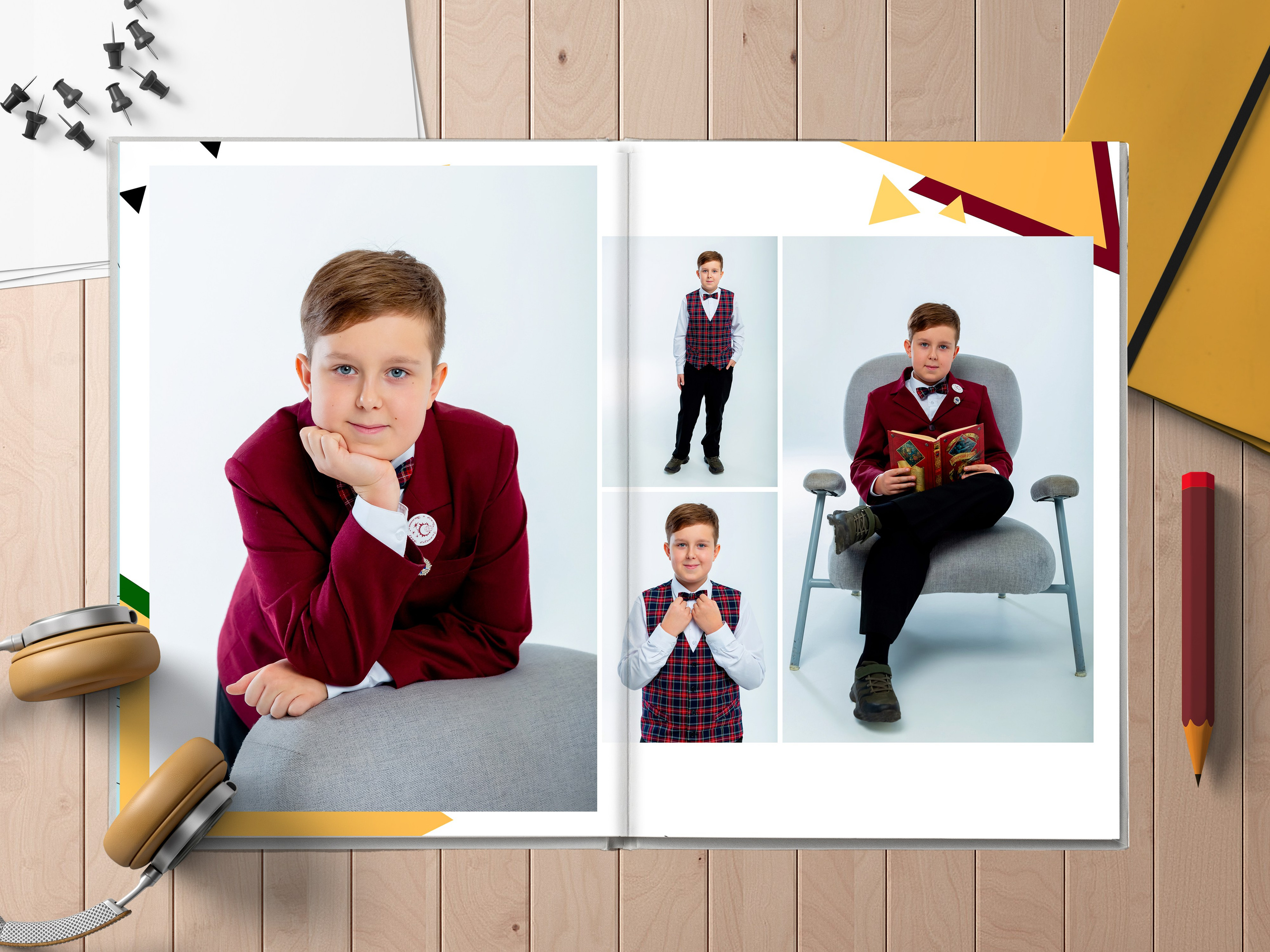 СТУДИЙНАЯ ФОТОКНИГА ВЫПУСКНИКА ШКОЛЫ 21×30 СМ, 7 РАЗВОРОТОВ. Фотограф Екатерина Зайкова в Санкт-Петербурге