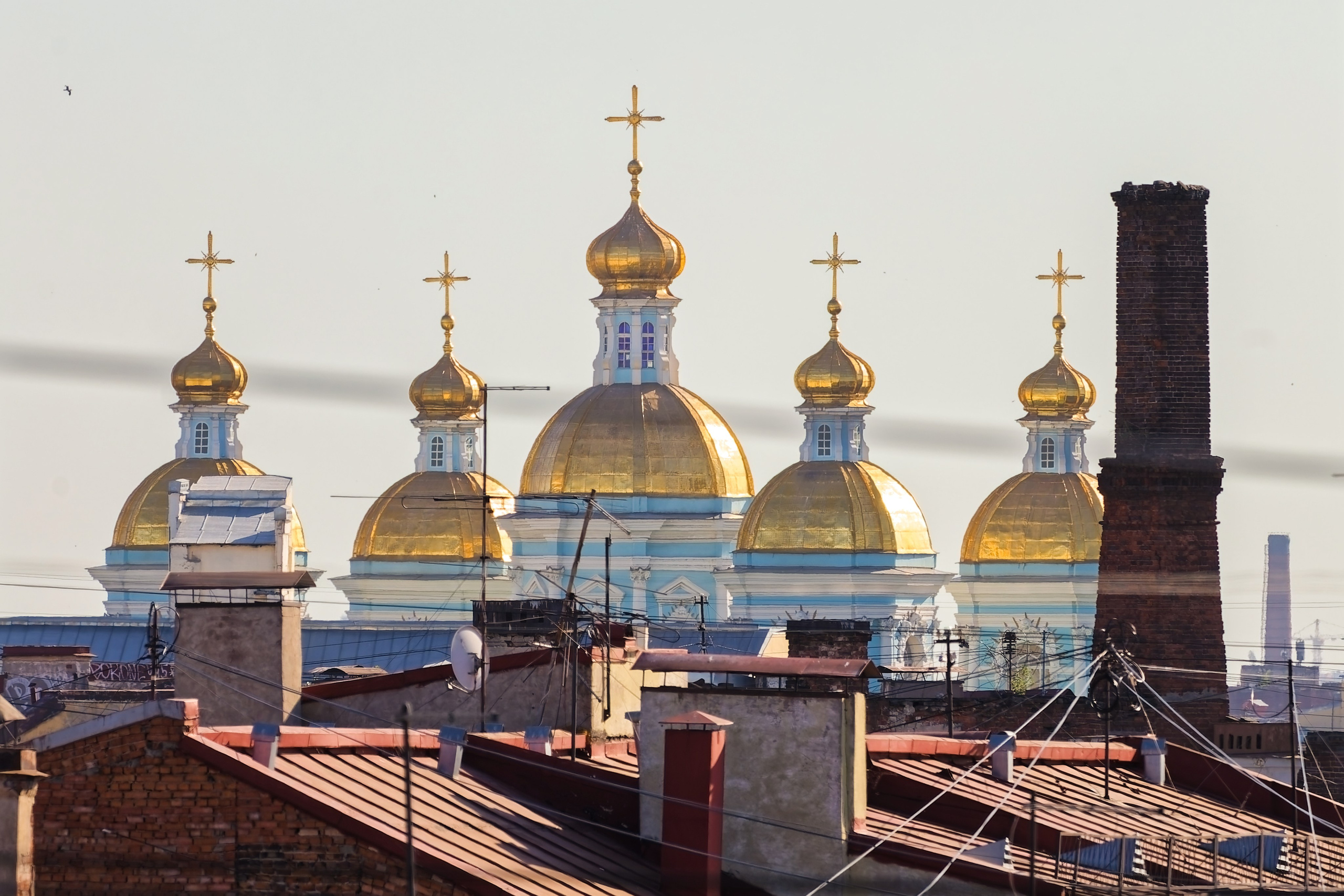 Вид на Никольский морской собор со смотровой площадки Бертгольд центра Санкт-Петербург