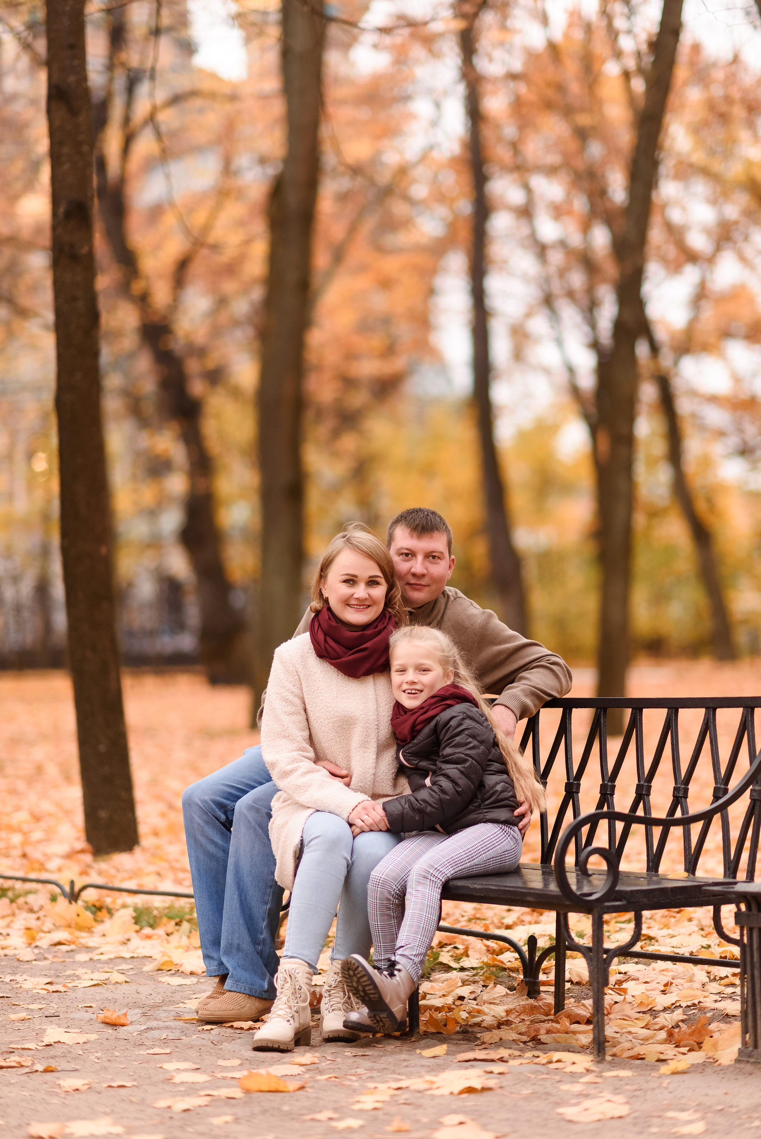 Осенняя семейная фотосессия в Михайловском саду. Свадебный и семейный фотограф в Санкт-Петербурге Олеся Еремеева