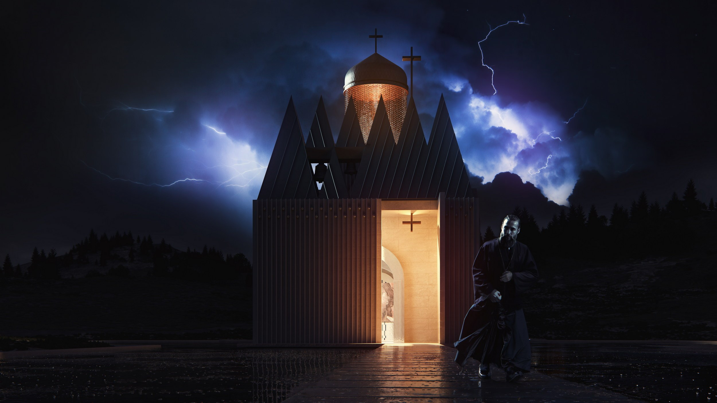 Проект храма «Свет Сквозь Века». Paintings by the artist Sergey Ratchin