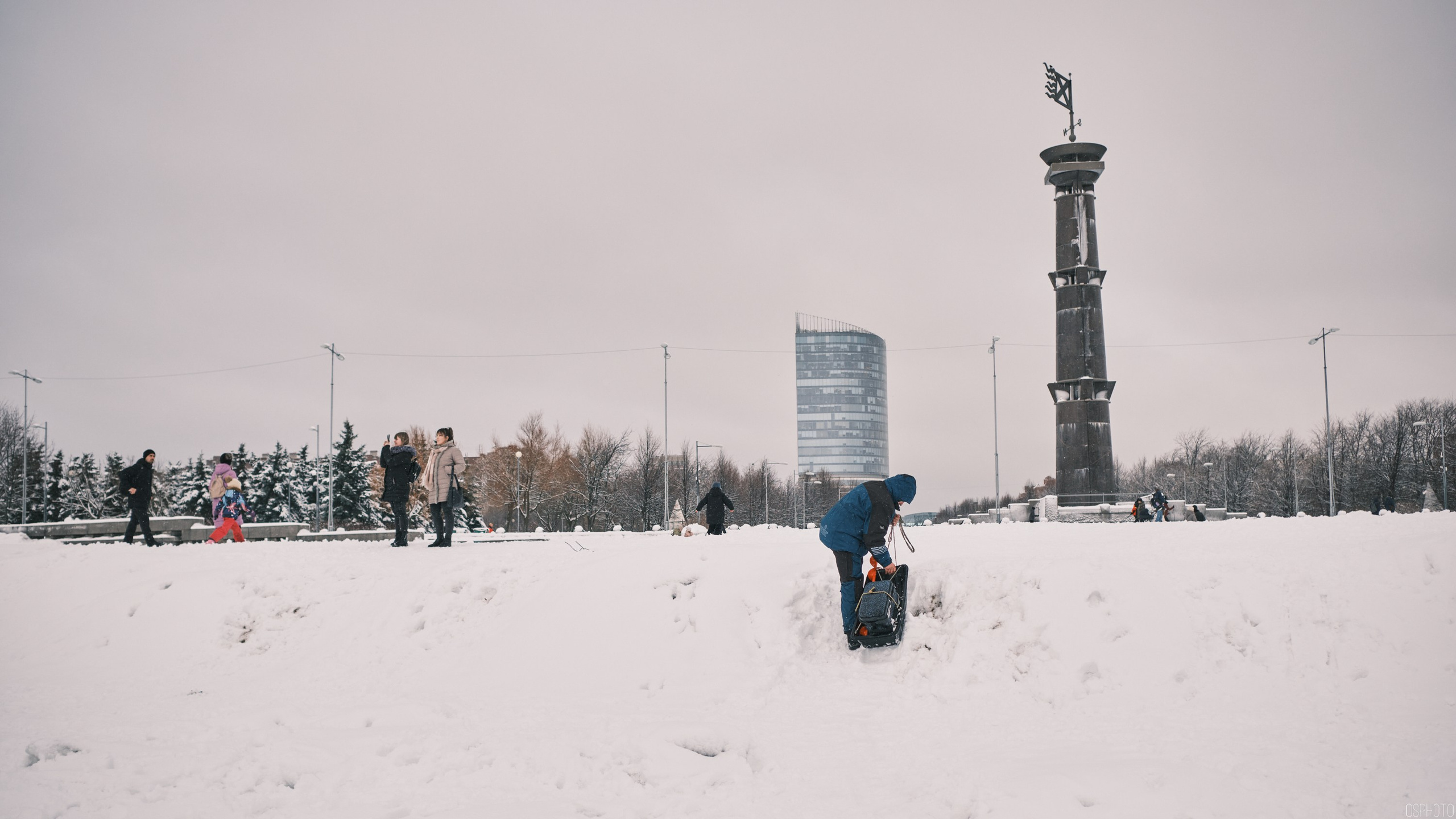 Снег и туман в Санкт-Петербурге. Фотографъ Сергѣевъ. Поймать мгновеніе