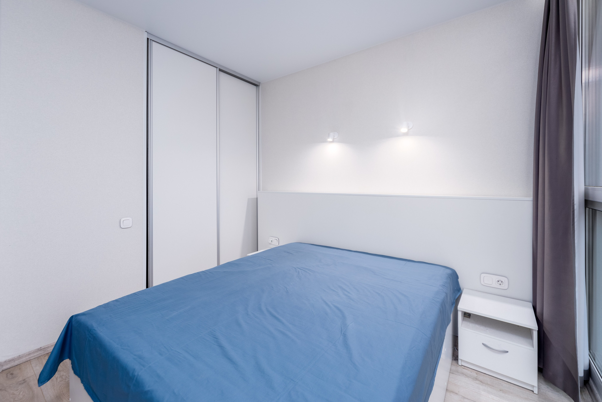 Фото интерьера мастер-спальни в трехкомнатной квартире в ЖК Minsk World