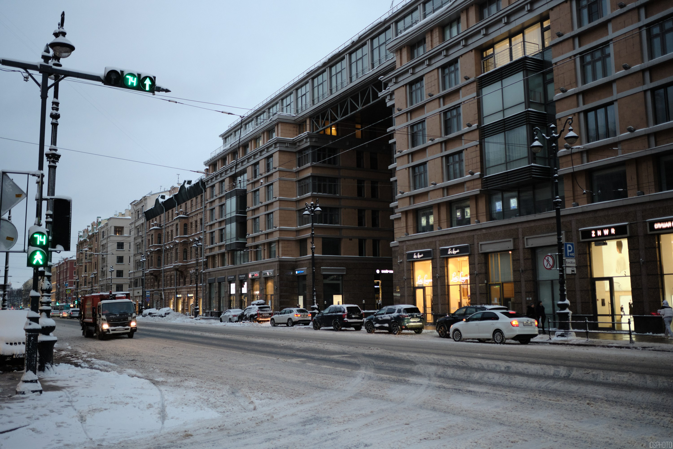 Снег и туман в Санкт-Петербурге. Фотографъ Сергѣевъ. Поймать мгновеніе