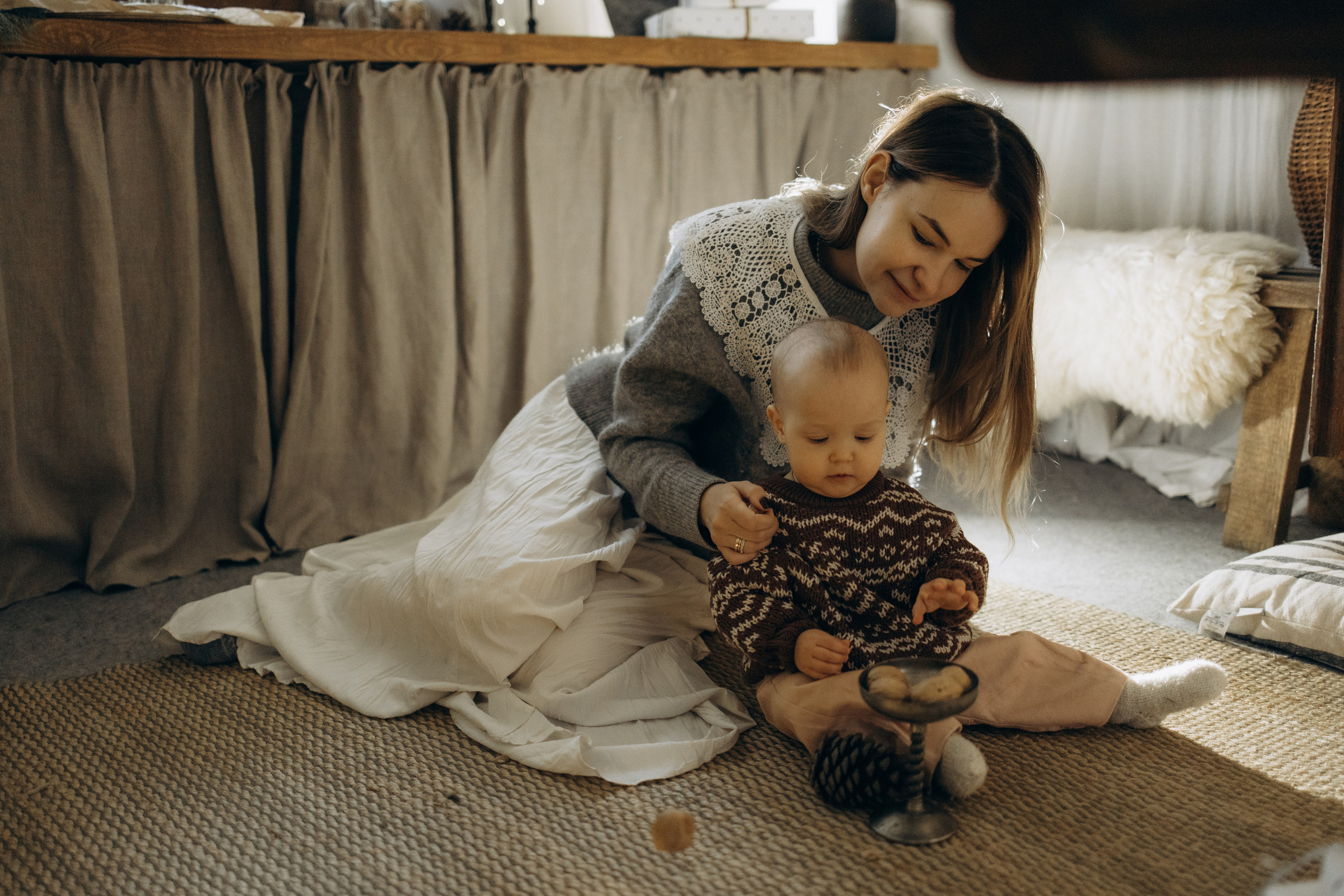 Зимнее утро с мамой. Семейный фотограф Москва Юлиана Фетисова