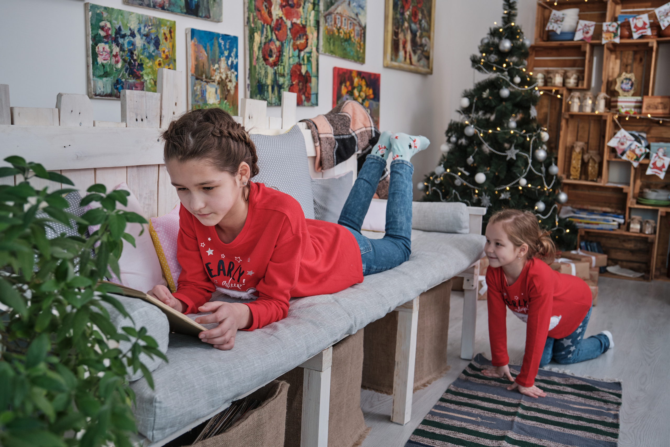 Детская постановочная новогодняя фотография