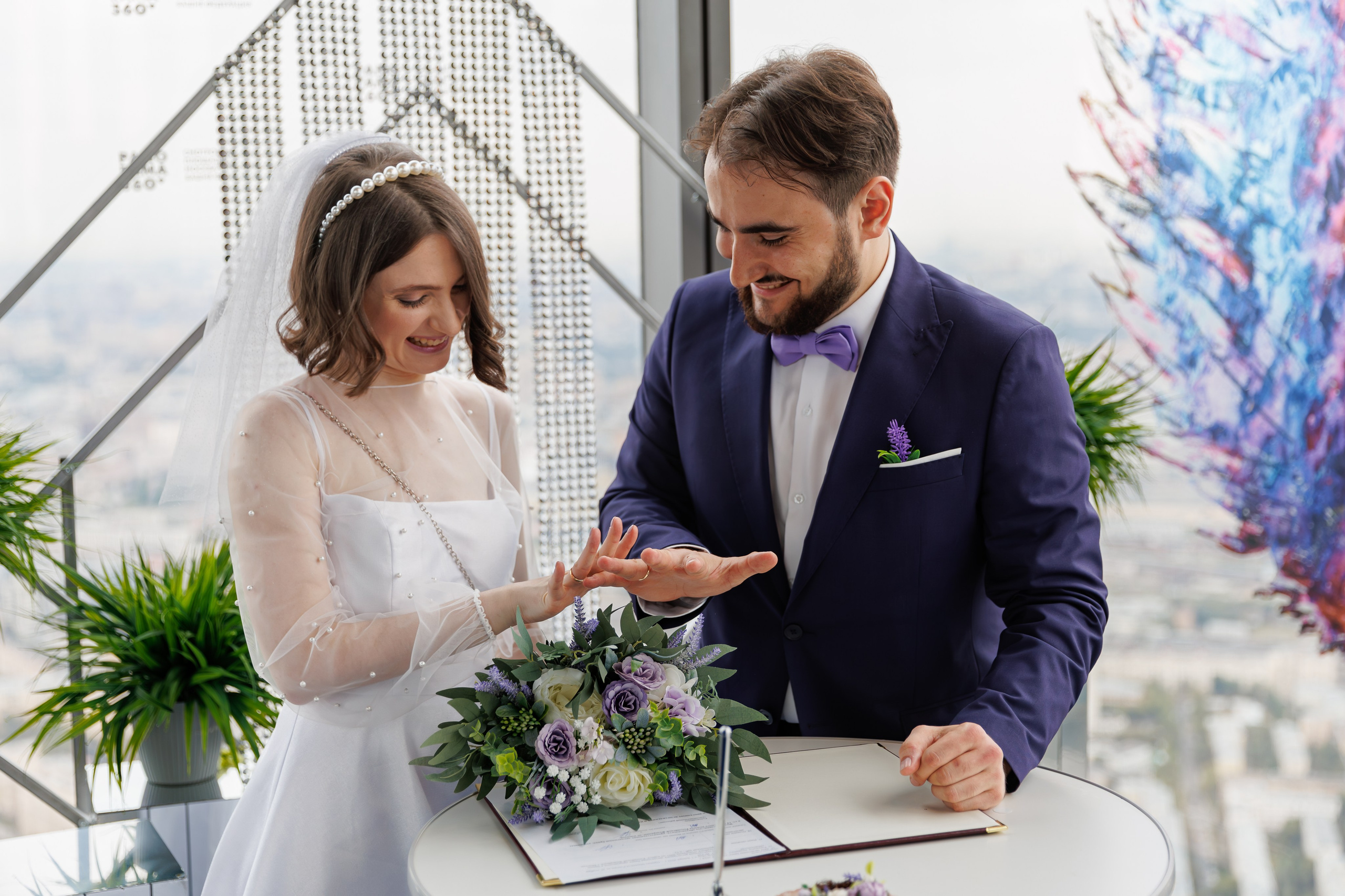 Регистрация брака в Панорама 360 Москва-сити башня Федерация. Свадебный фотограф Москва и МО Сергей Киржаев