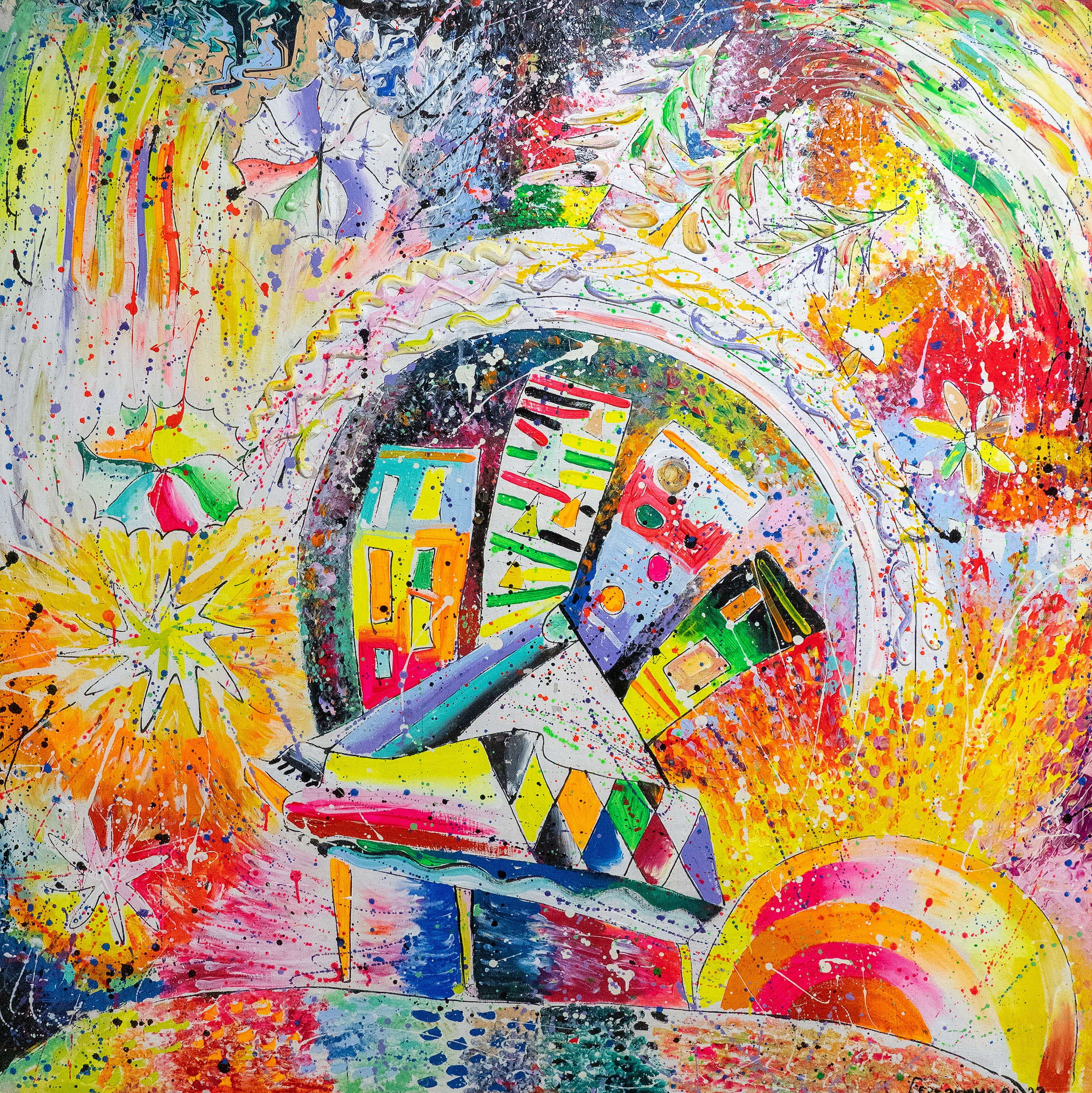 150х150 холст/акрил "Студенты" 2023