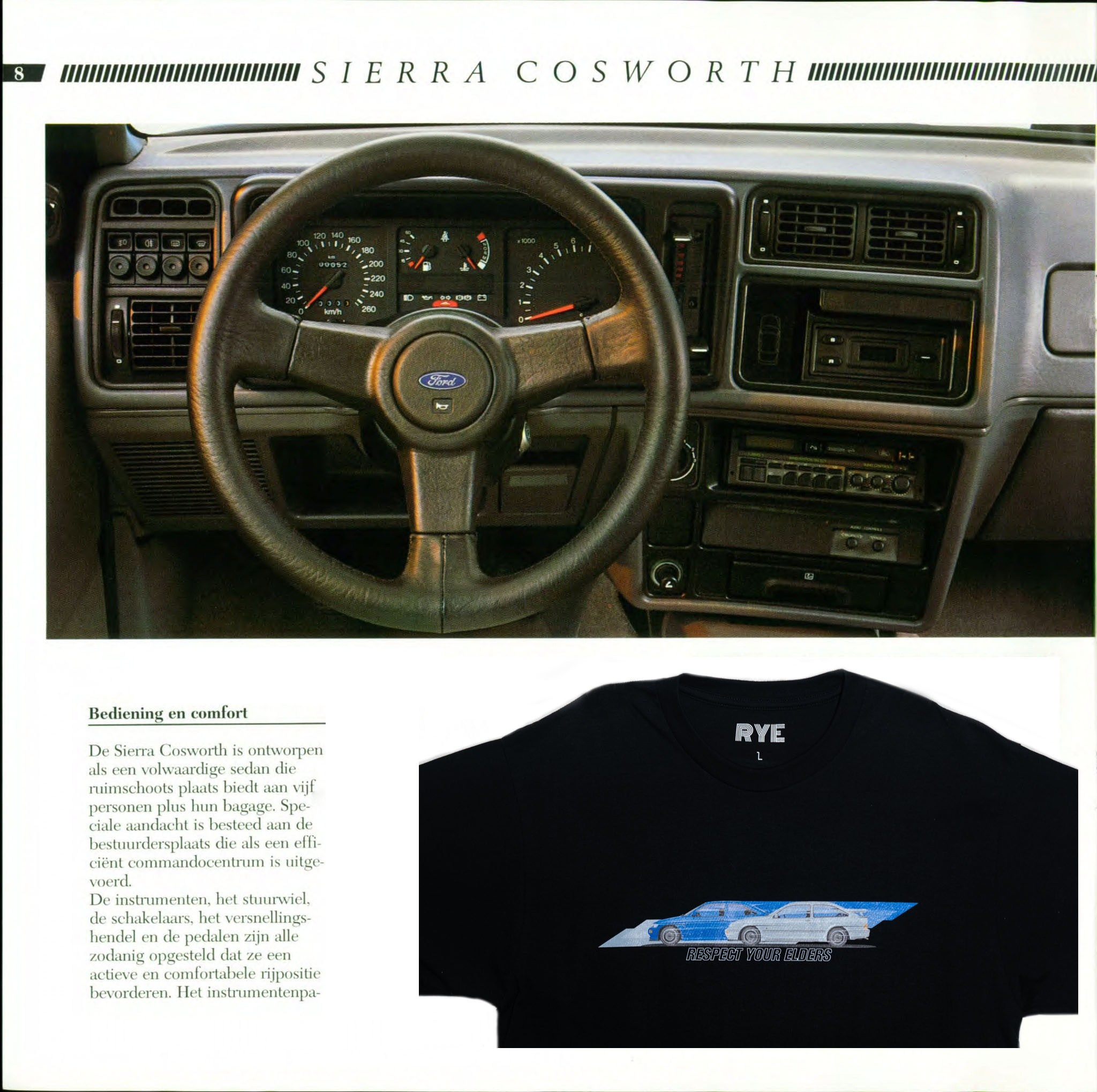 салон автомобиля ford sierra rs cosworth