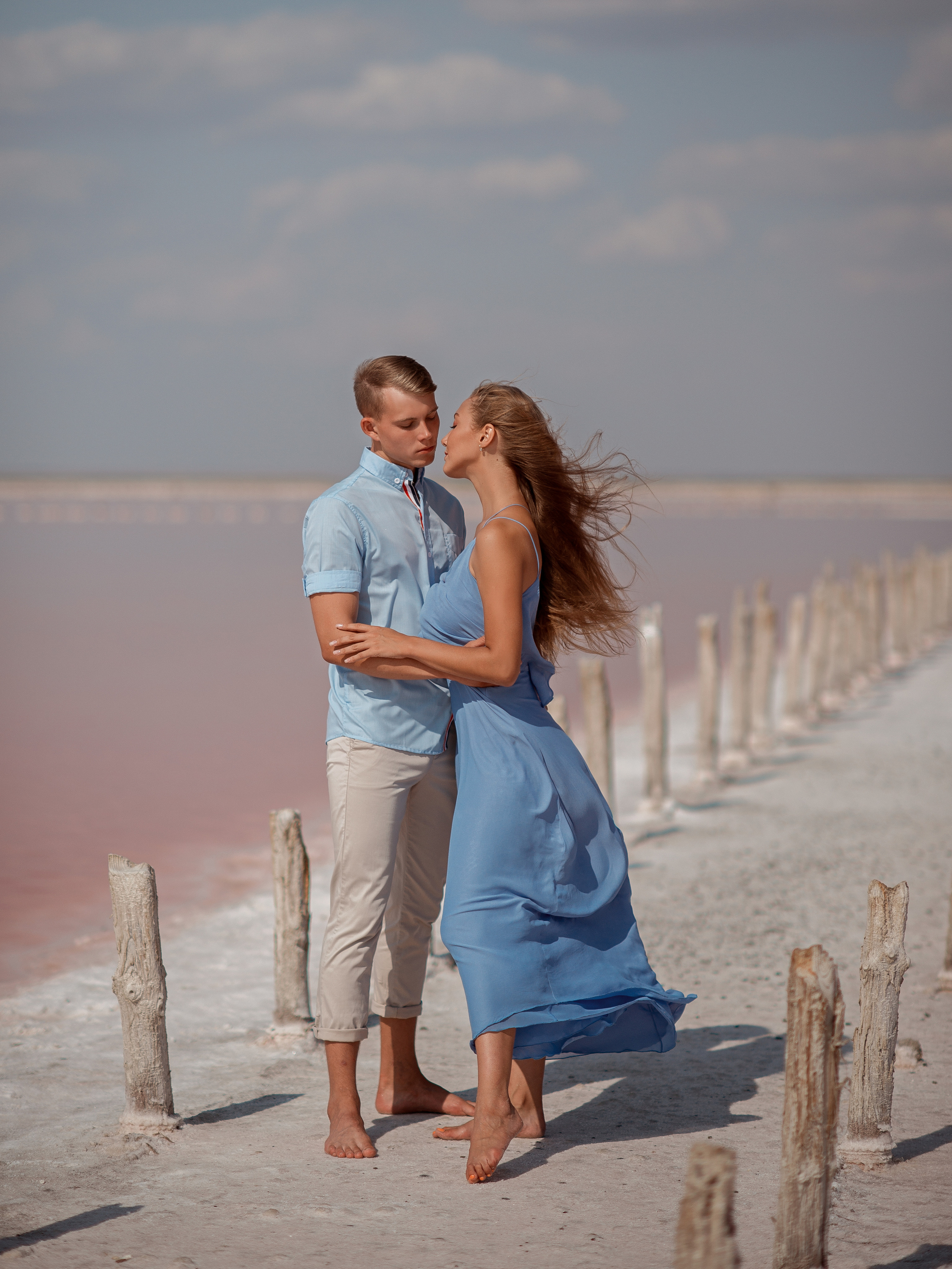 Фотограф в Евпатории на розовом озере Сасык-Сиваш.