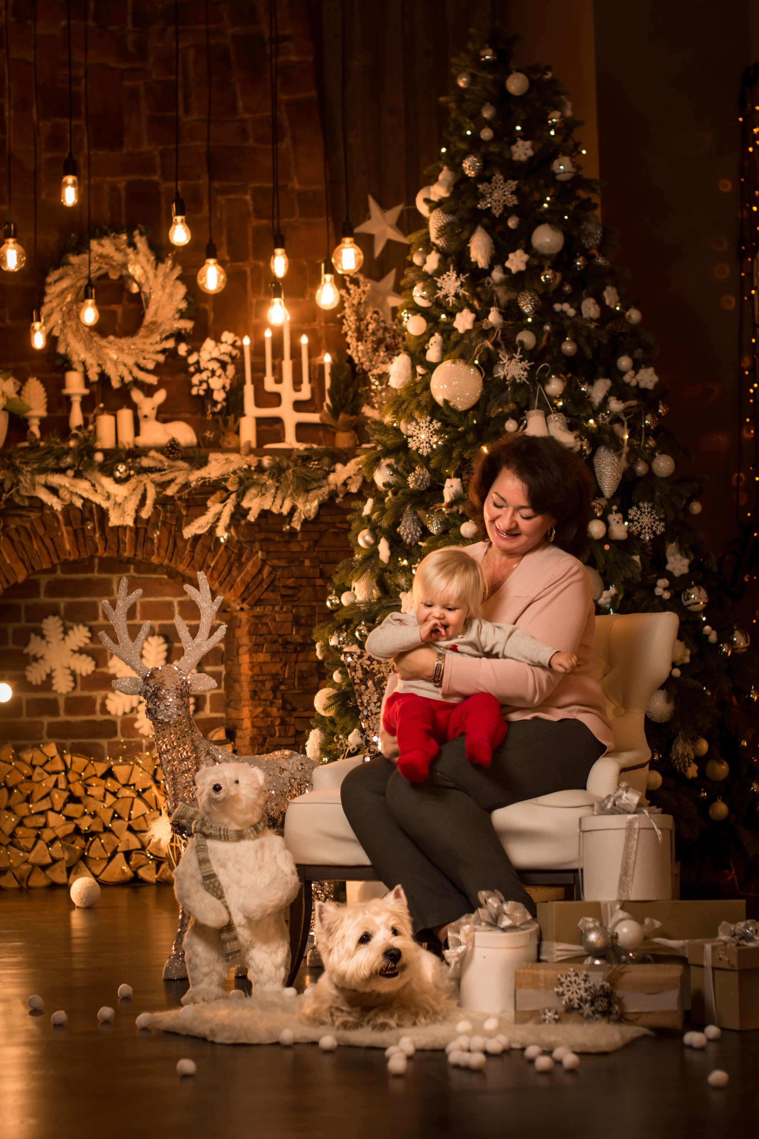 🎄 Новогодняя семейная фотосессия в студии. Фотосессия беременности — Крылова Натали — Москва