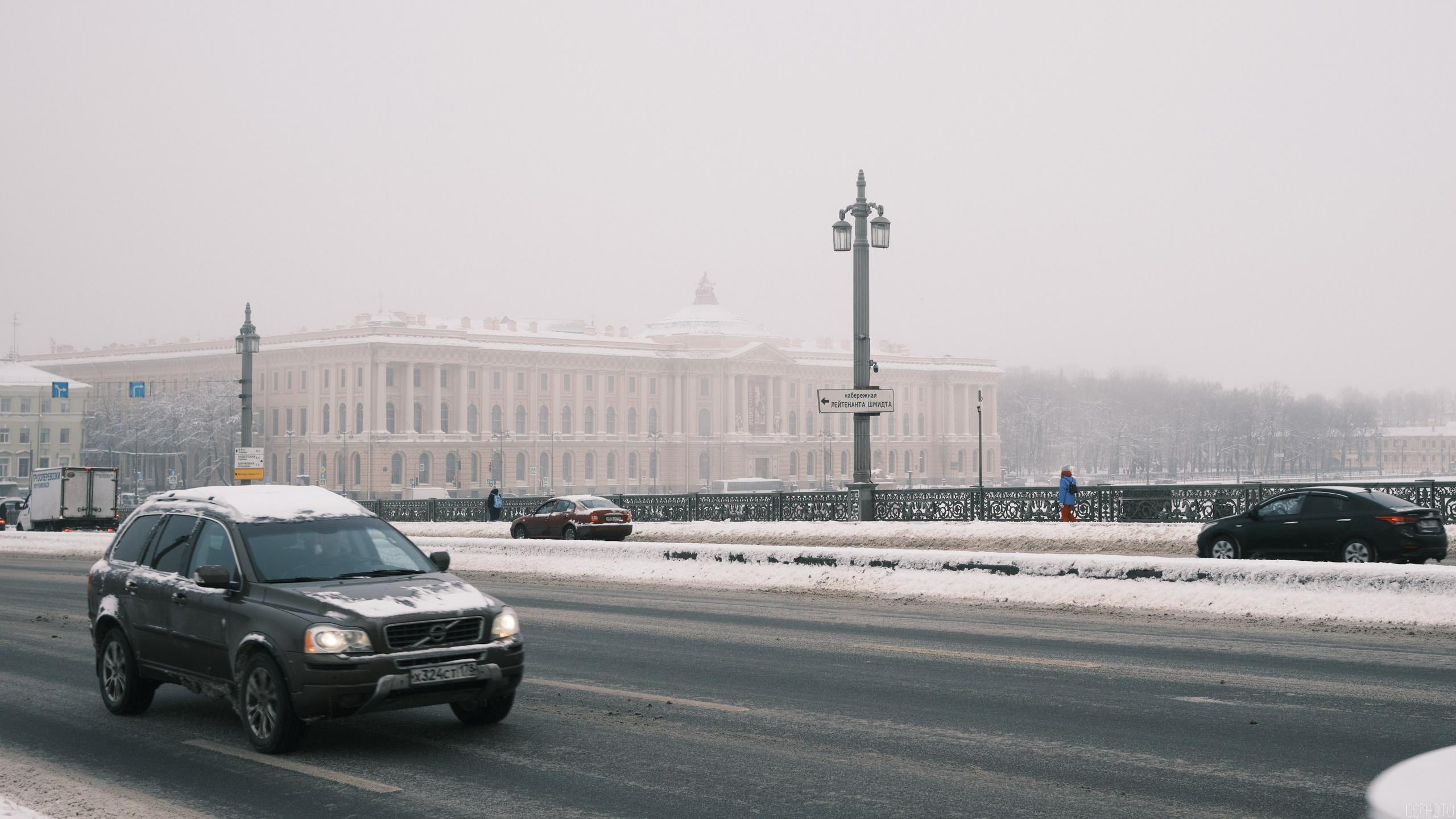 Снег и туман в Санкт-Петербурге. Фотографъ Сергѣевъ. Поймать мгновеніе