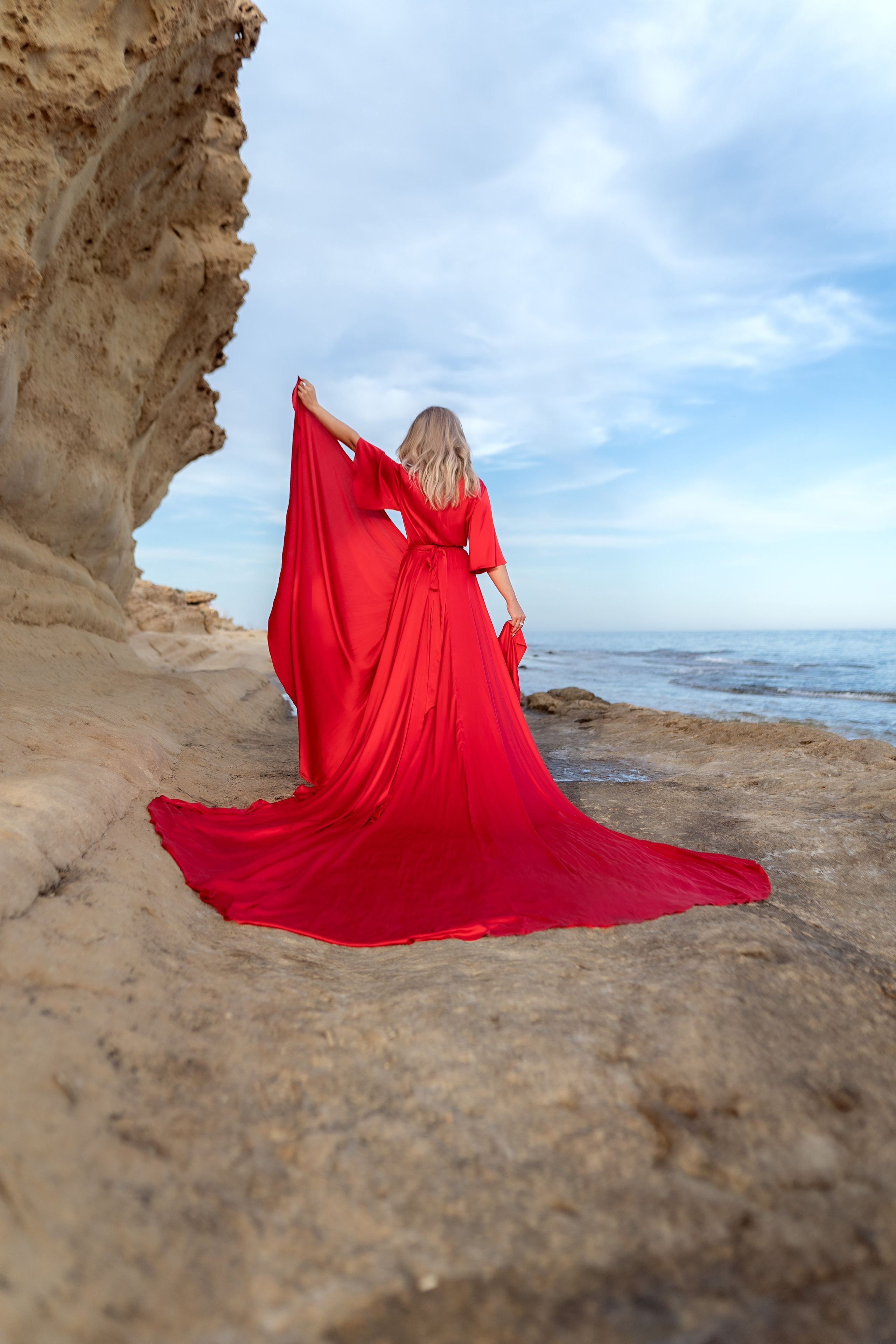 фотосессия в летящих платьях Бенидорм