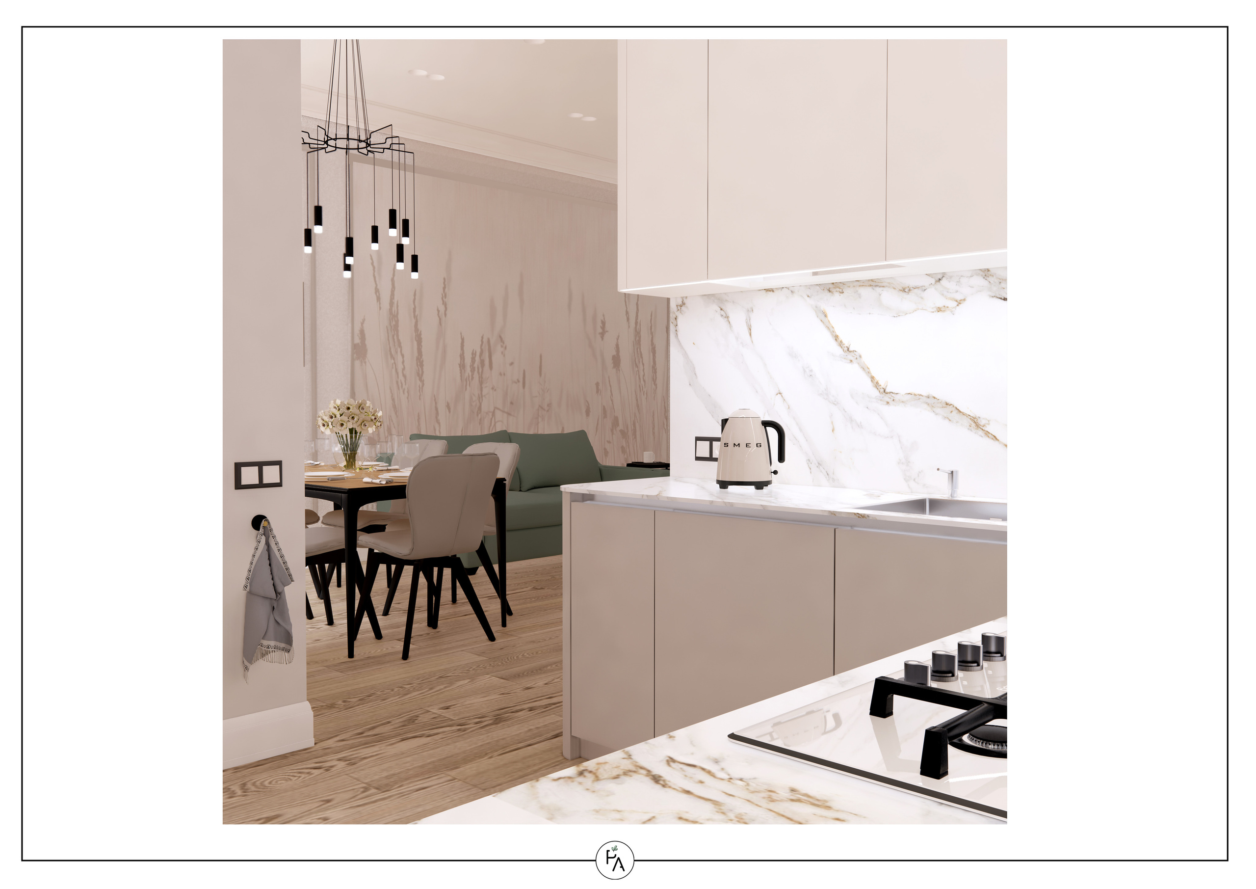 Implemented apartment design project. Interior designer Stockholm