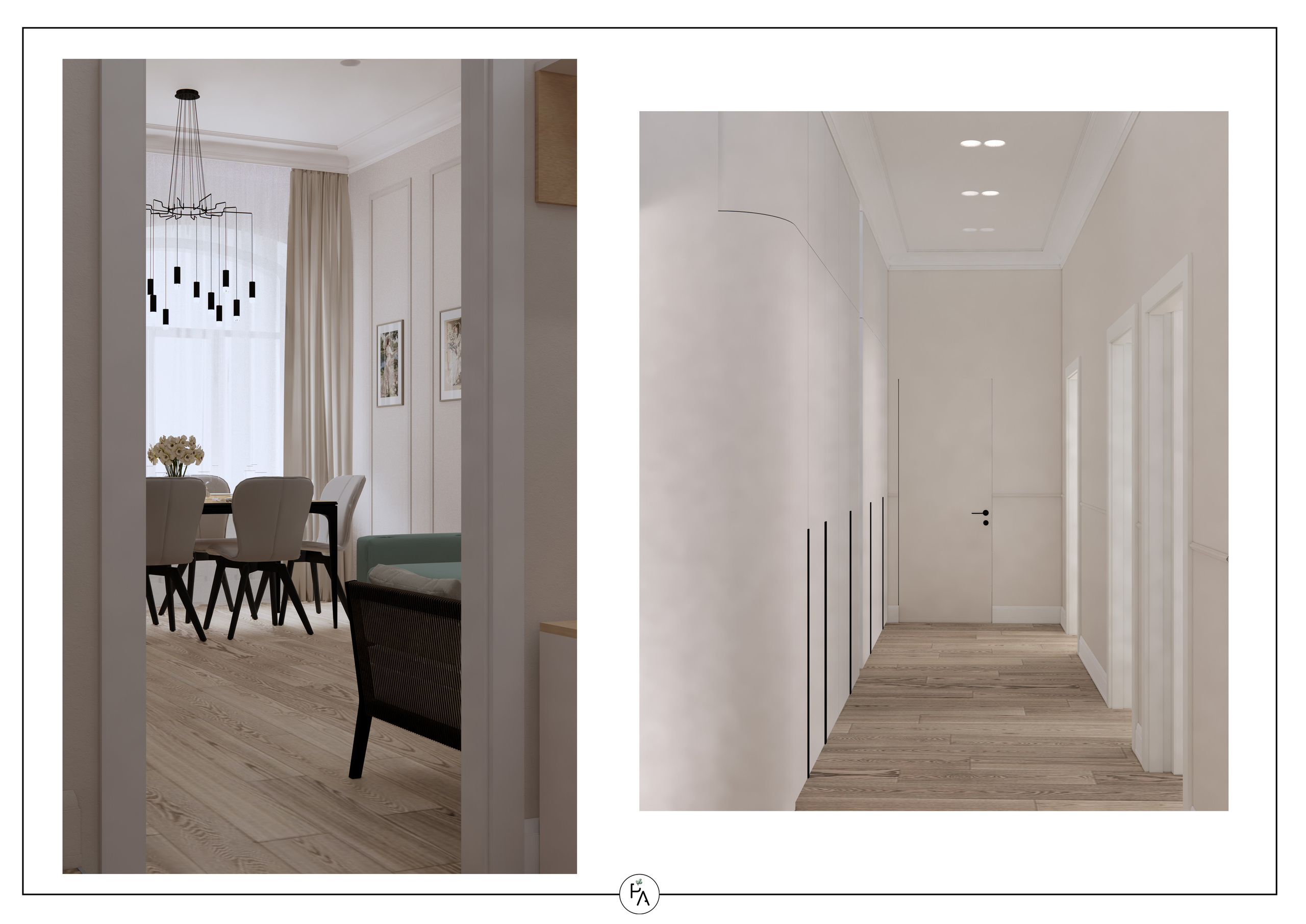 Implemented apartment design project. Interior designer Stockholm