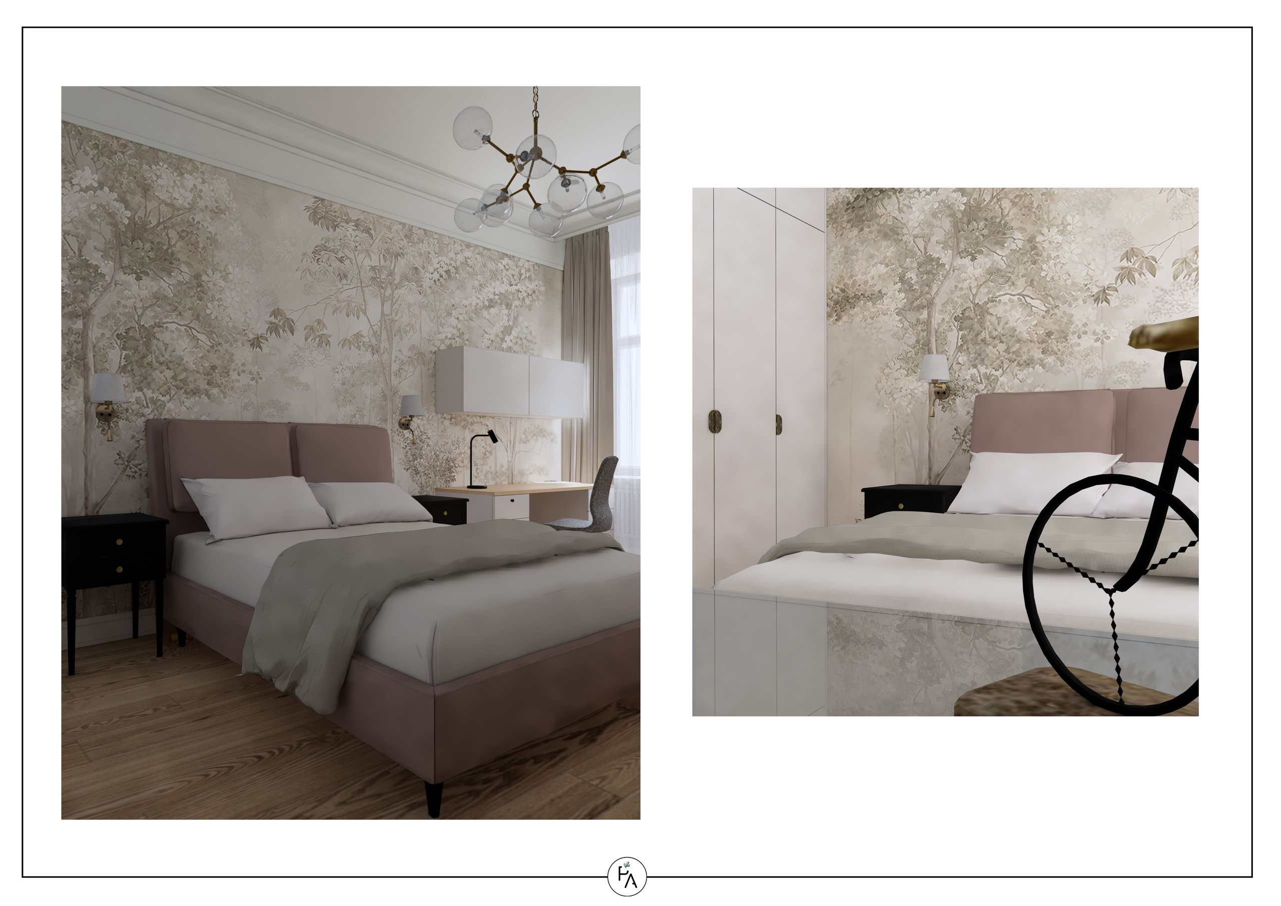 Implemented apartment design project. Interior designer Stockholm
