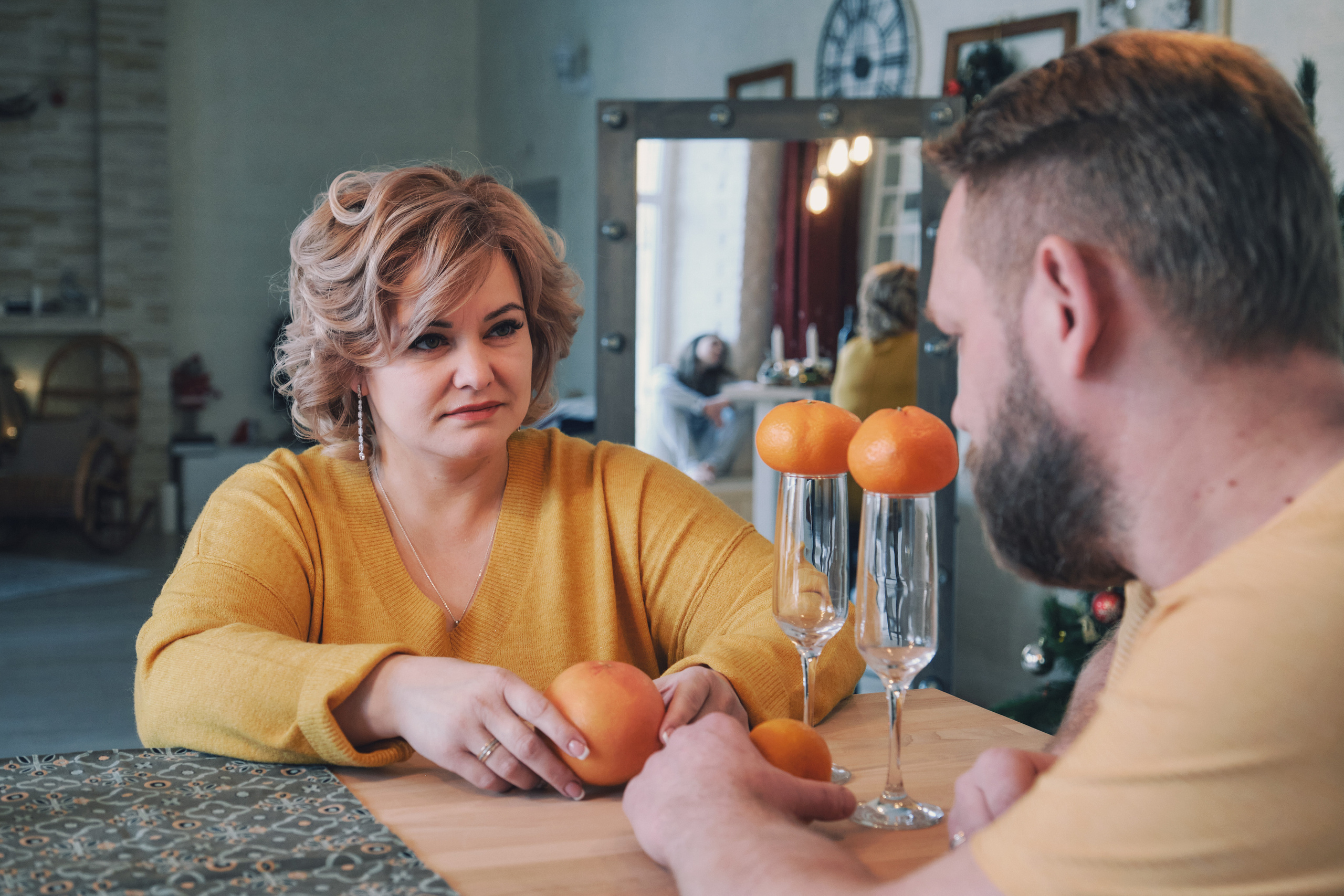 Семейная новогодняя фотосессия в студии Самара