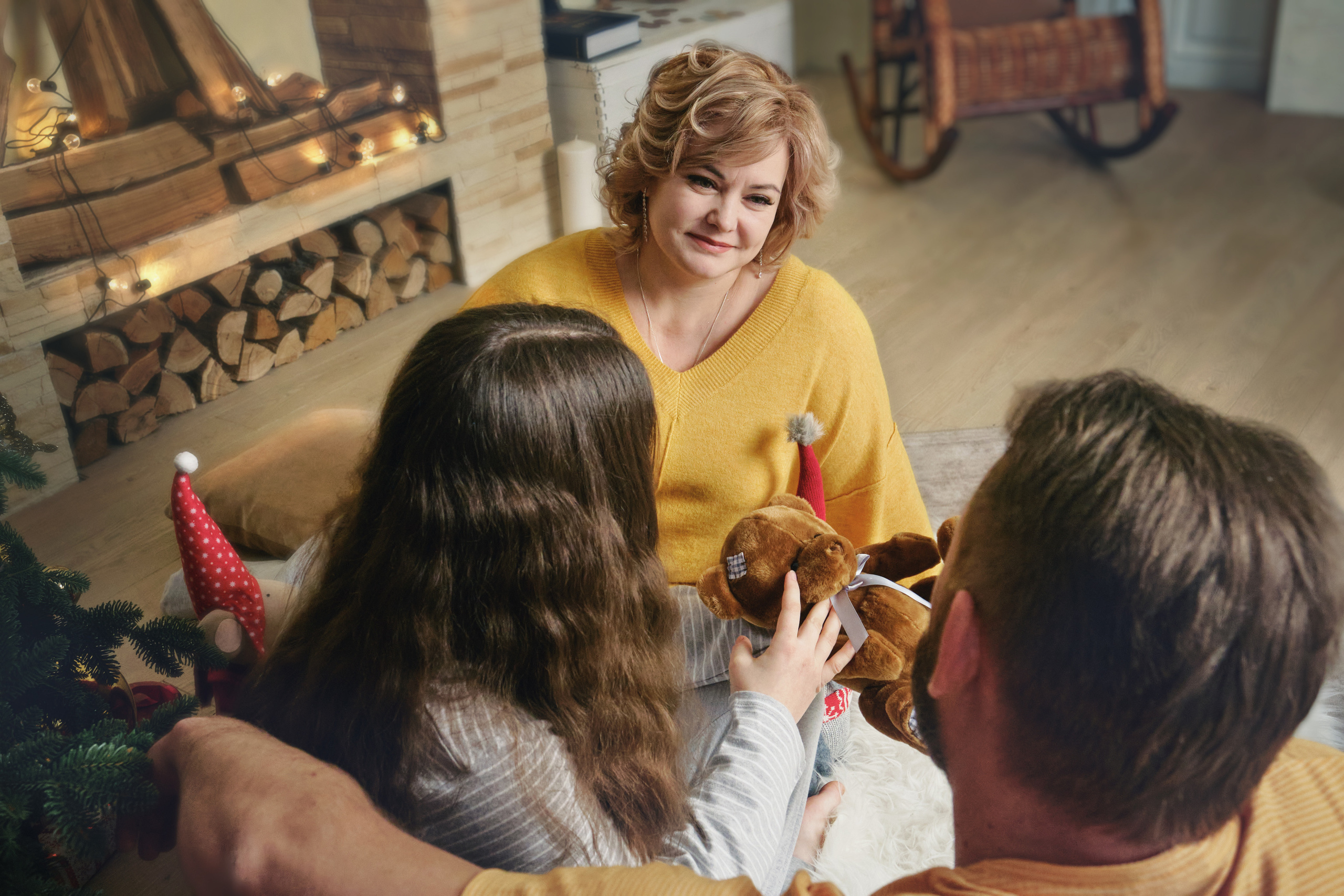 Семейная новогодняя фотосессия в студии Самара