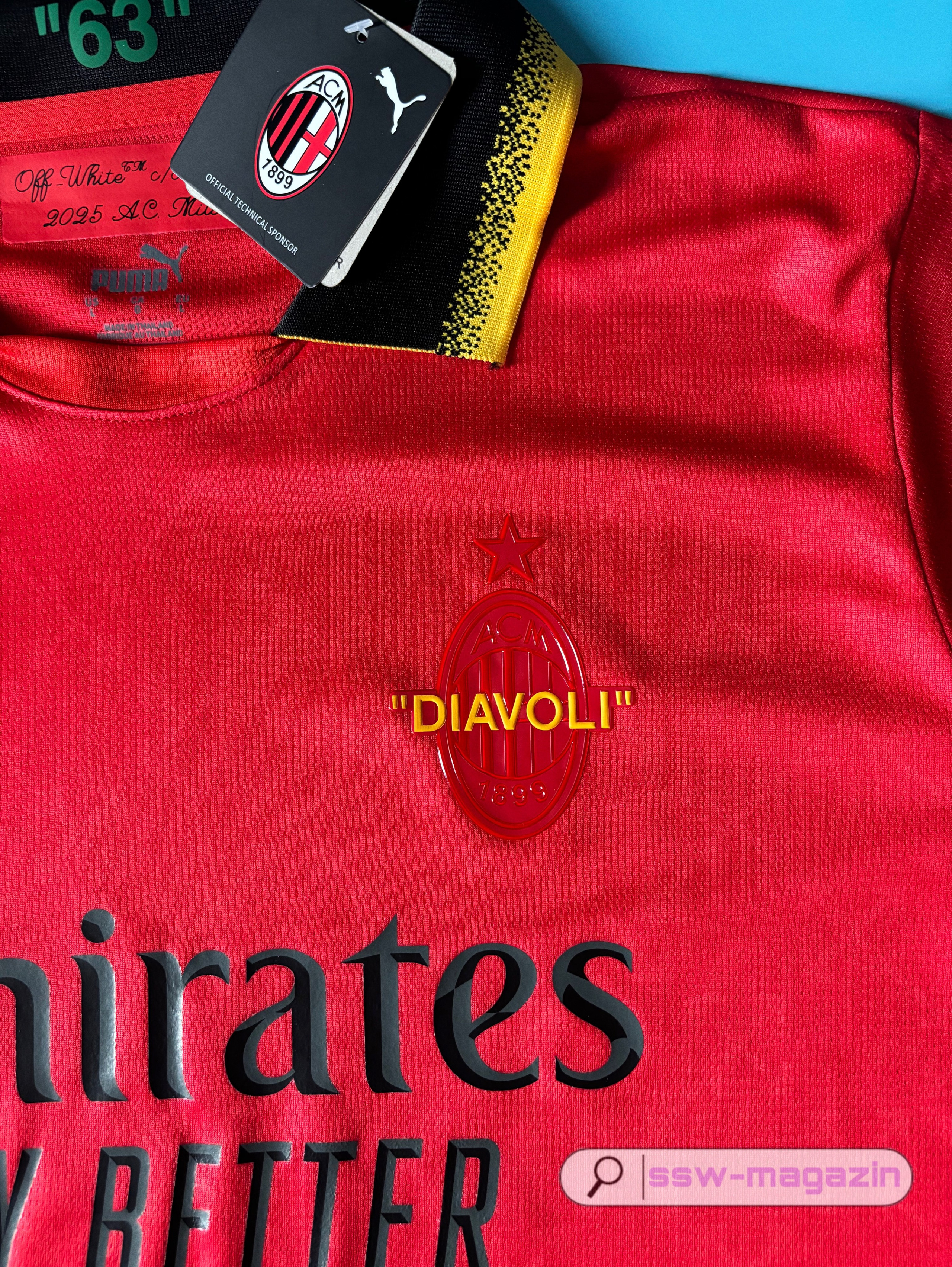 Футболка AC Milan Off White красная купить. Футбольный магазин — ssw_magazin