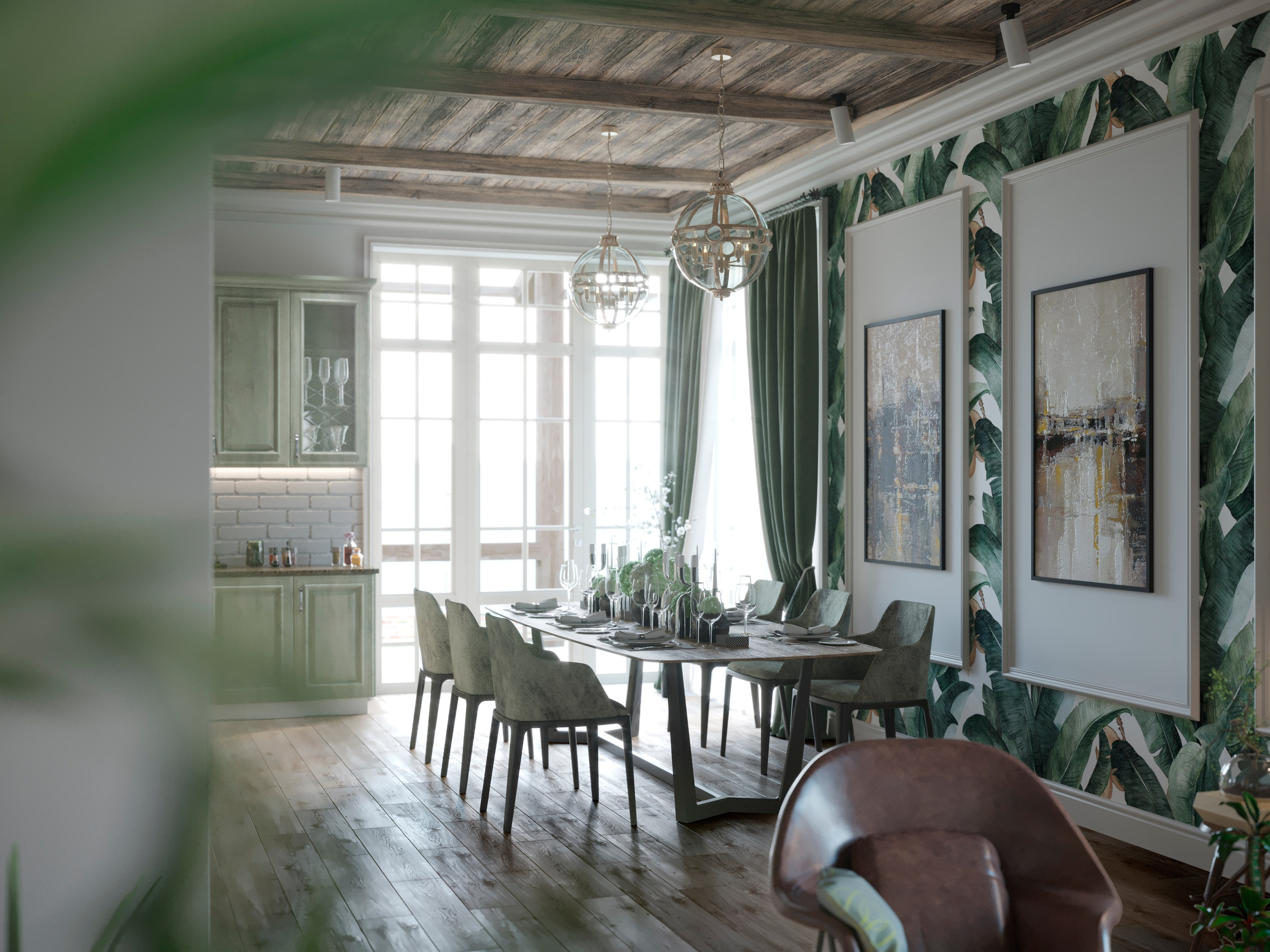 Private House Interior in Goryachy Klyuch — Full Design Project. 3D INTERIOR AND ARCHITECTURE VISUALIZATION