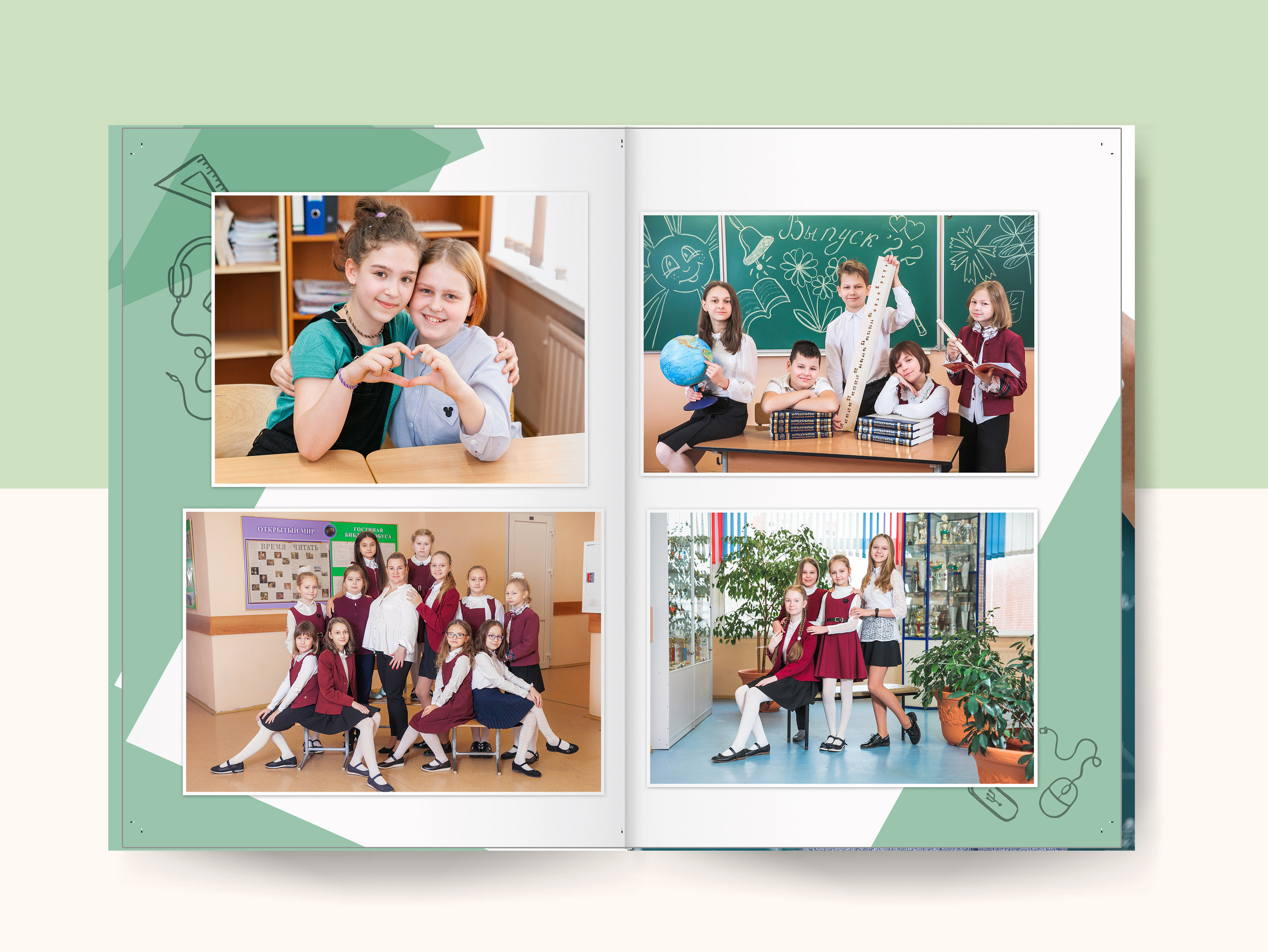 Выпускной альбом «Зелёная геометрия» стоимость 3000р. Семейный и детский фотограф в Санкт-Петербурге Алексеева Анна