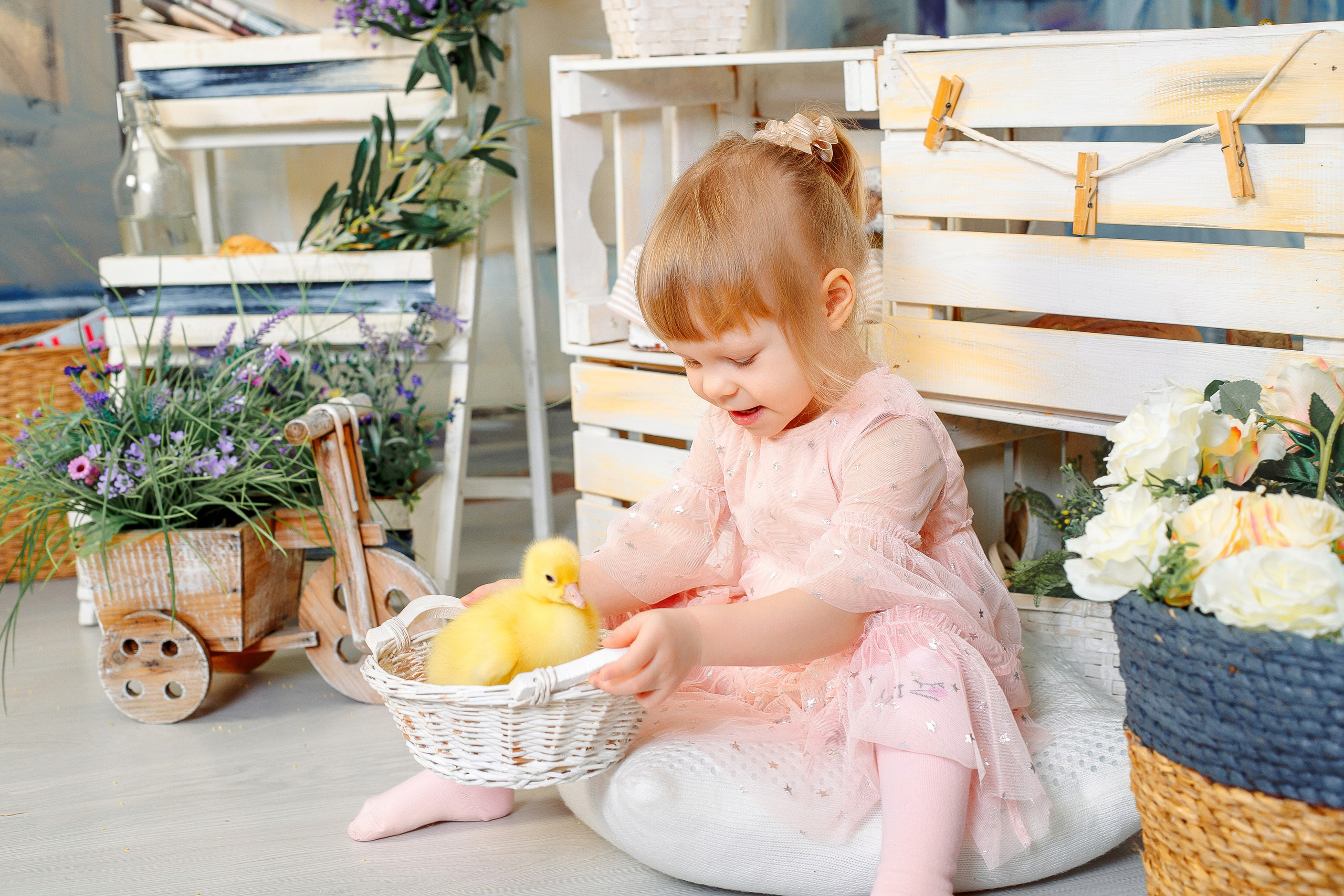 Фотосессия детская с утятами в студии Санкт-Петербург