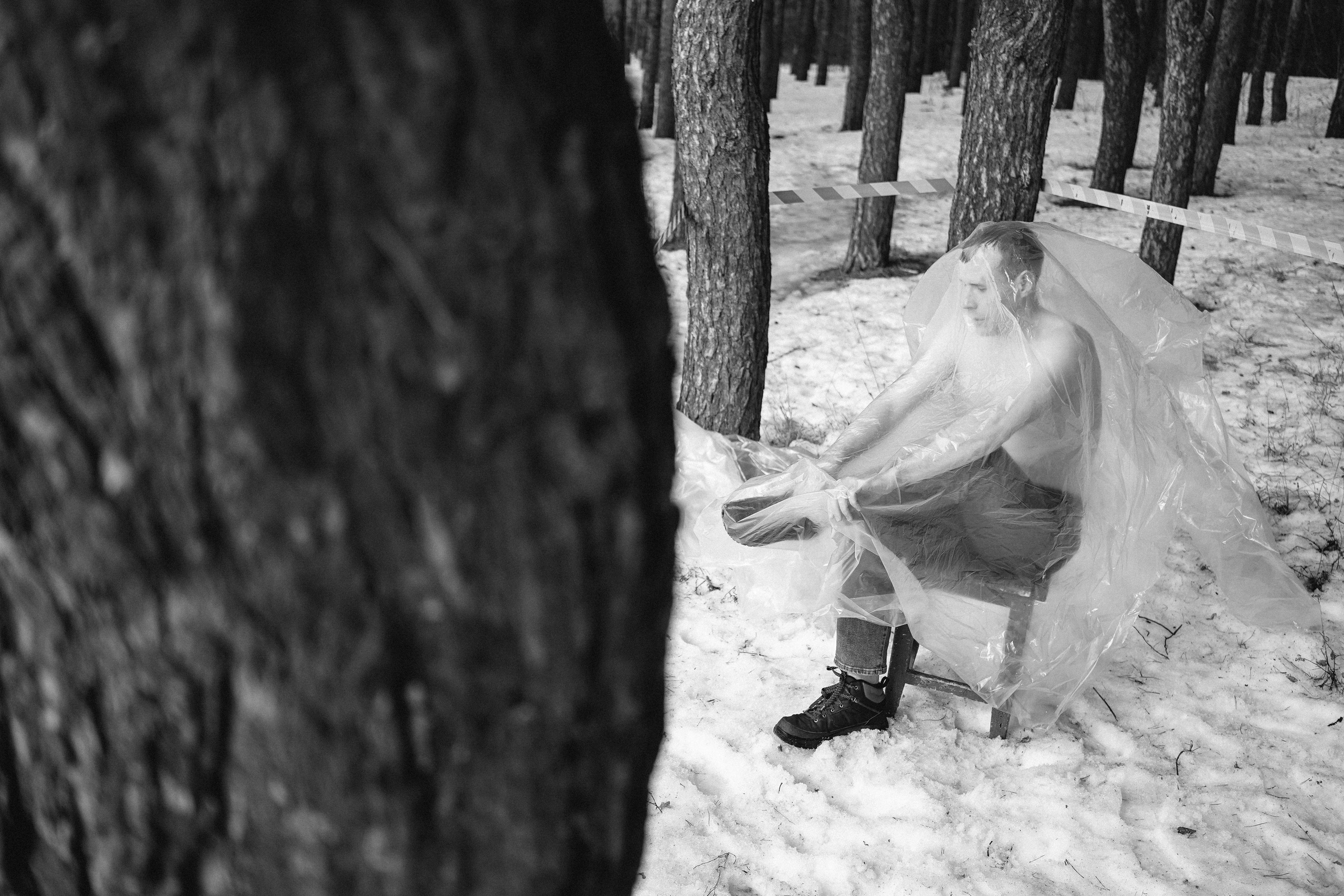 Зимняя мужская в пакете. Портретный и репортажный фотограф. Эмоциональные и откровенные портрет