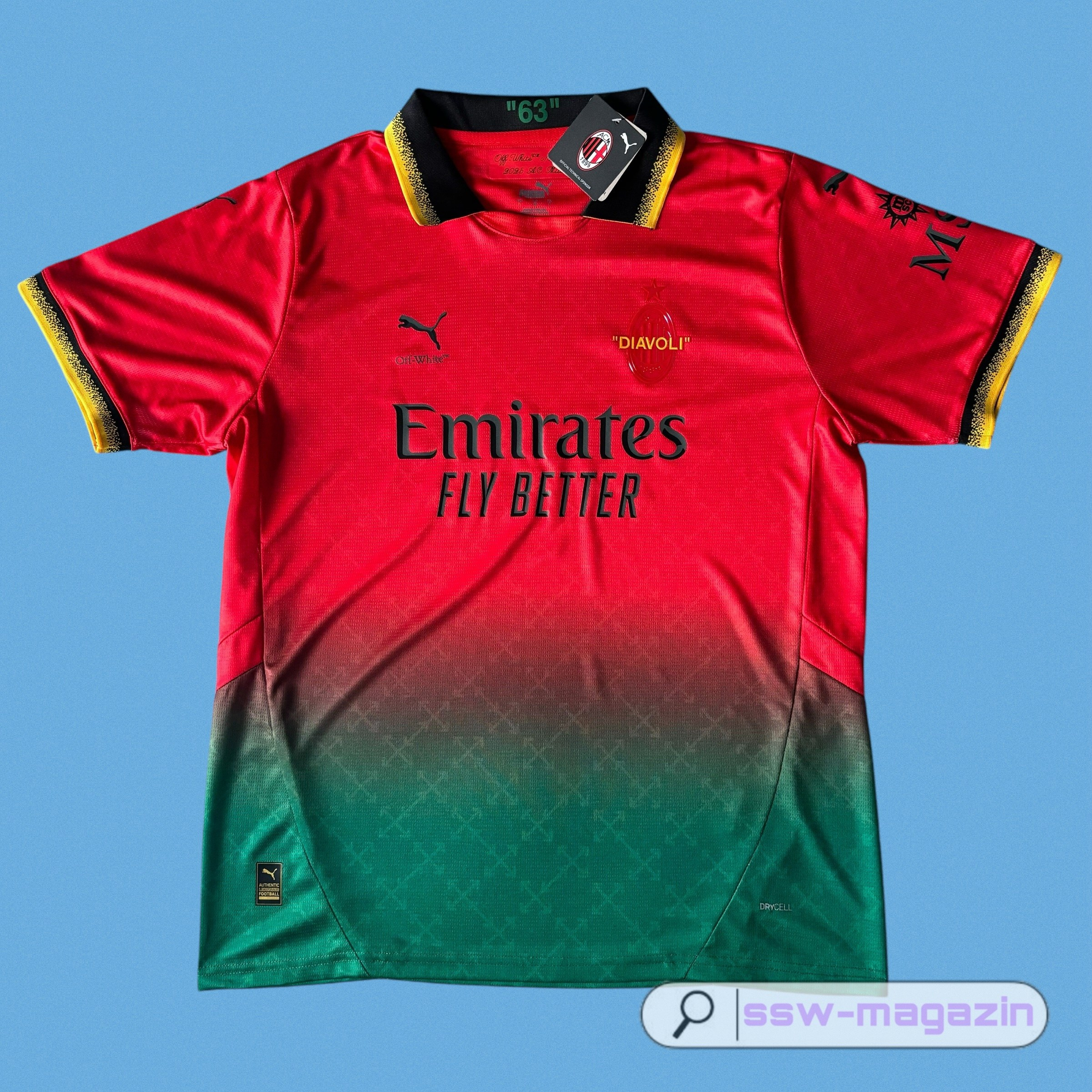 Футболка AC Milan Off White красная купить. Футбольный магазин — ssw_magazin