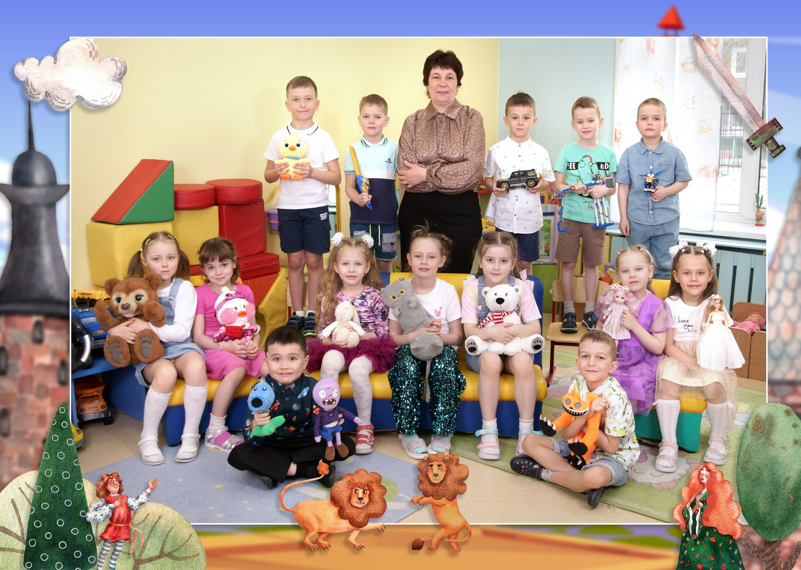 Выпускной альбом для детского сада - рыцарская история разворот 3