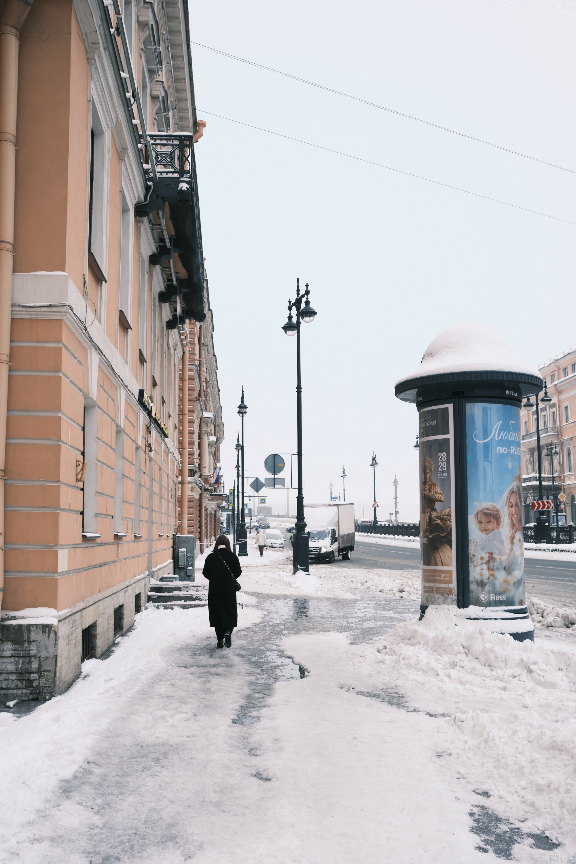 Снег и туман в Санкт-Петербурге. Фотографъ Сергѣевъ. Поймать мгновеніе